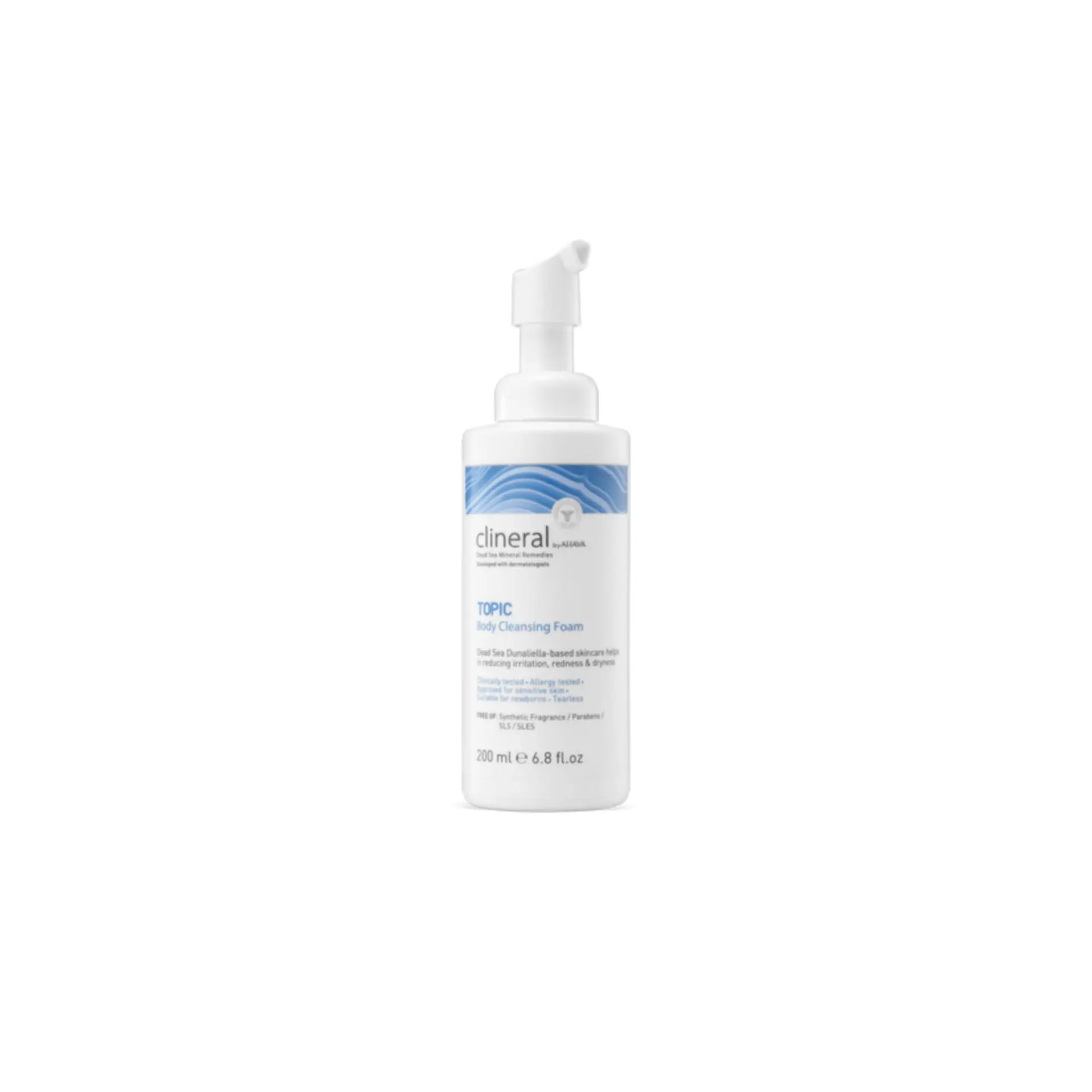 Ahava Clineral TOPIC Body Cleansing Foam for gentle and hydrating care for sensitive skin.