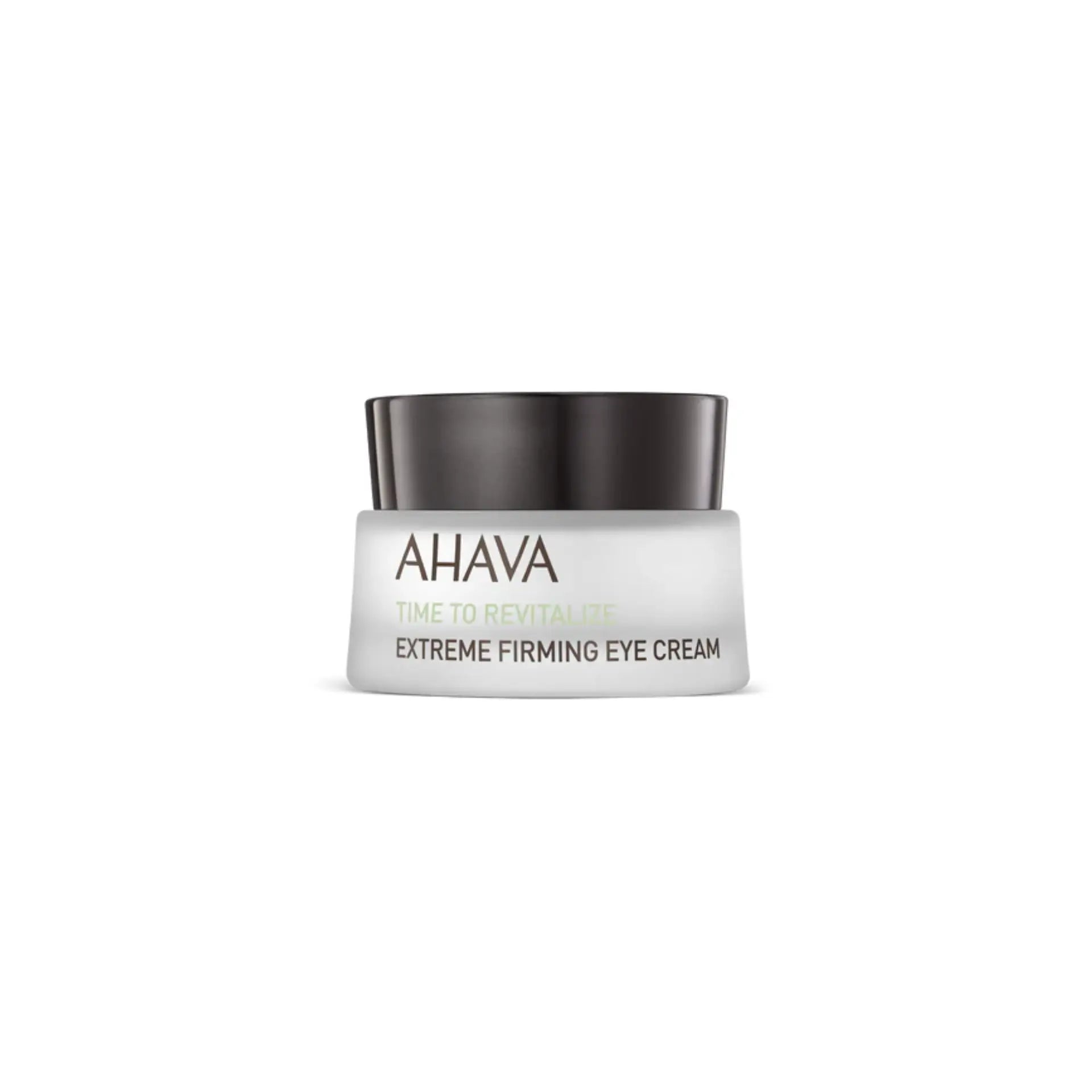 Ahava Extreme Firming Eye Cream with Dead Sea minerals and Red Microalgae for firming, smoothing, and hydrating the eye area.