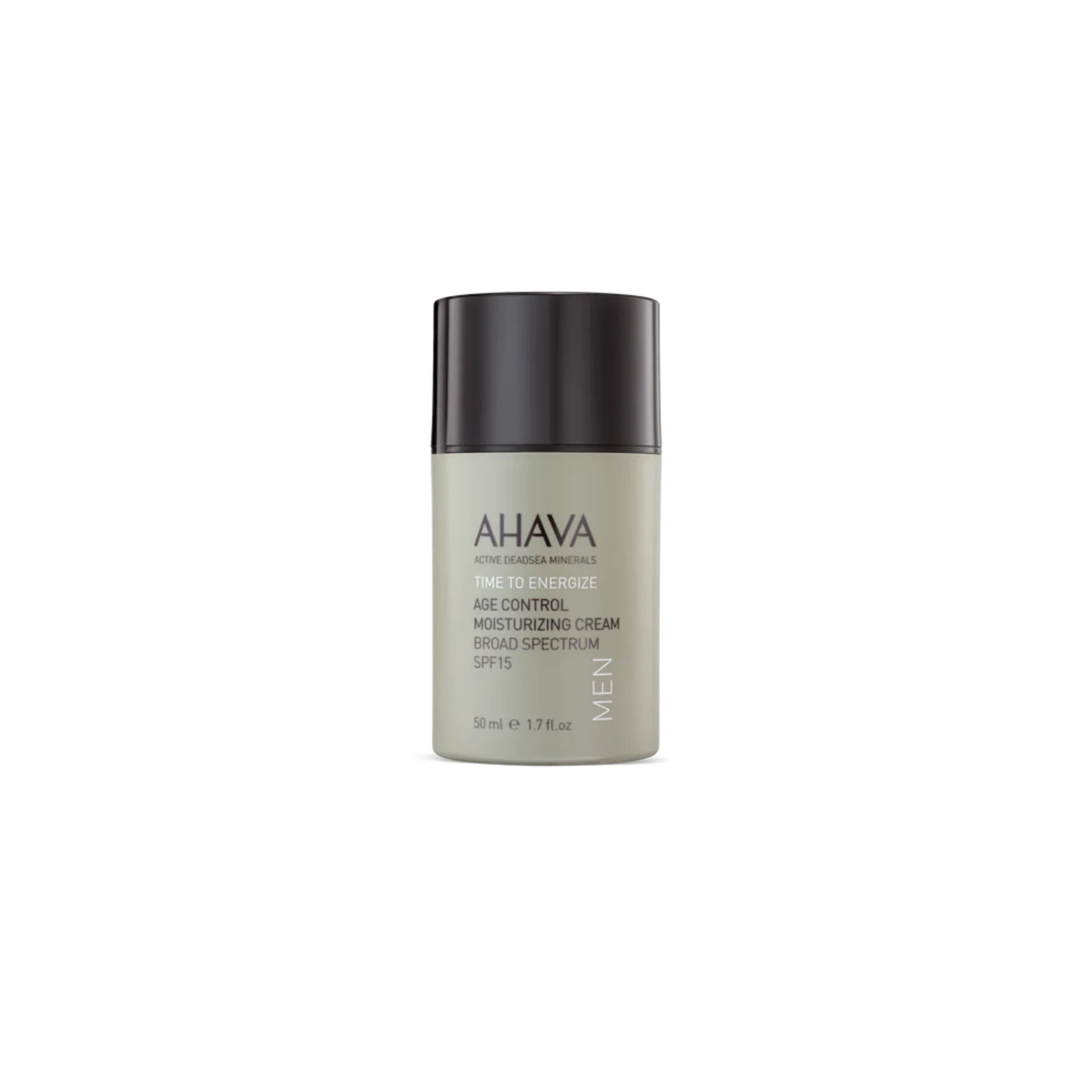 Ahava Men’s Age Control Moisturizing Cream SPF15 in sleek packaging.