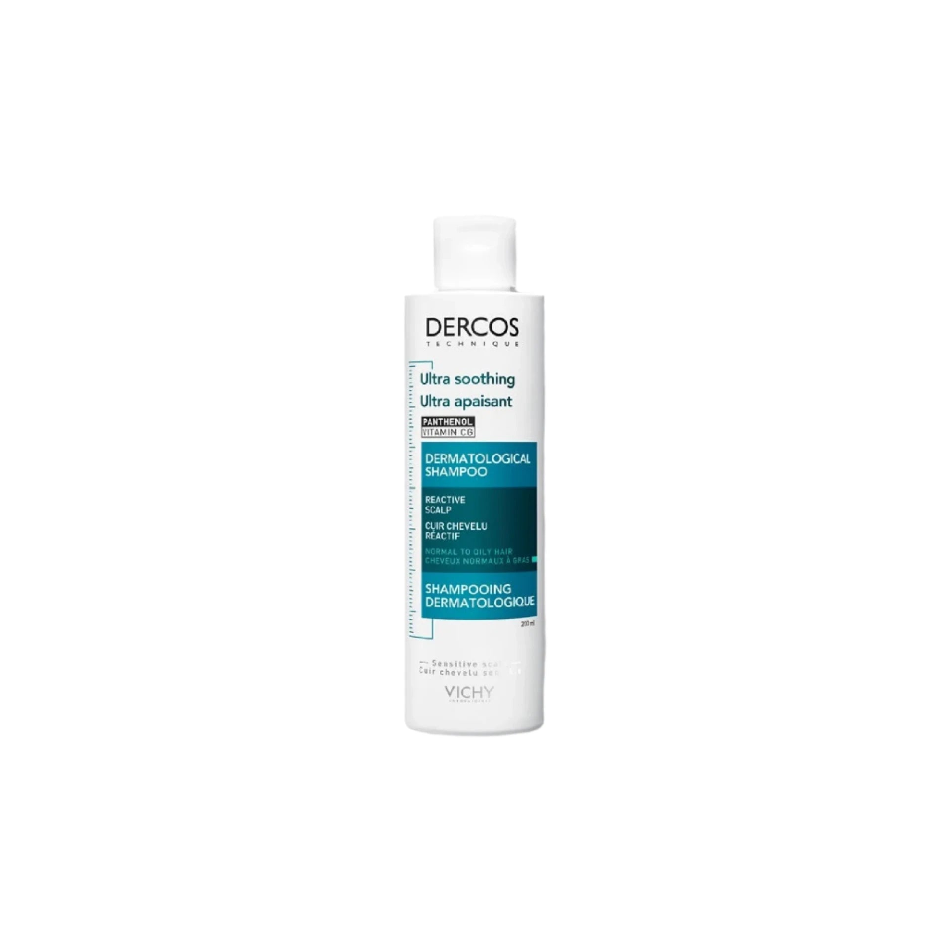 Vichy Dercos Anti-Itching Shampoo - Soothing care for sensitive scalp with oily to normal hair.