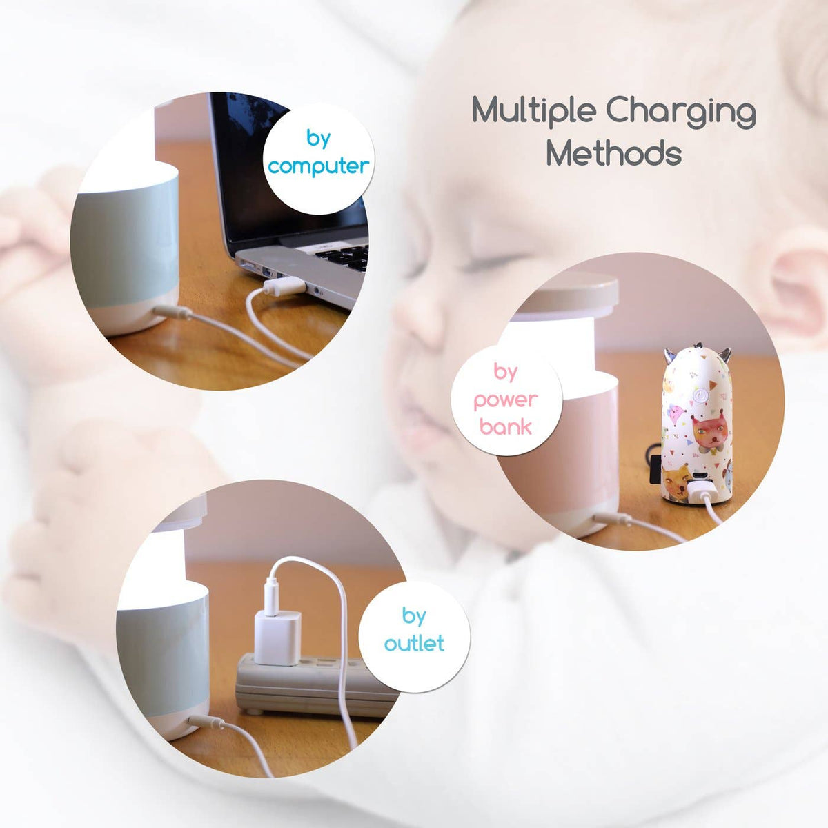 Night Light Feeding Lamp: Blue