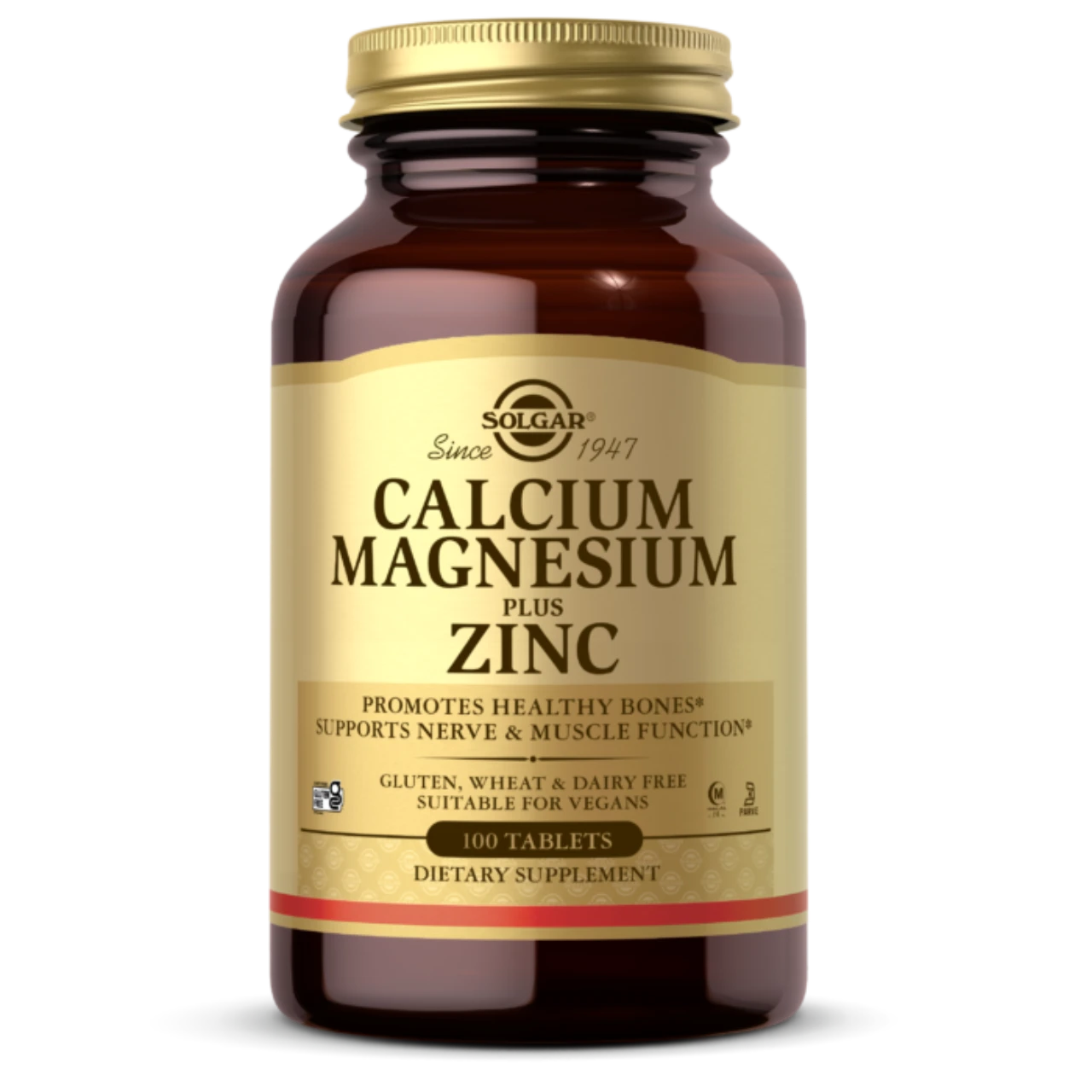 Solgar Calcium, Magnesium, and Zinc Tablets for Bone and Muscle Health