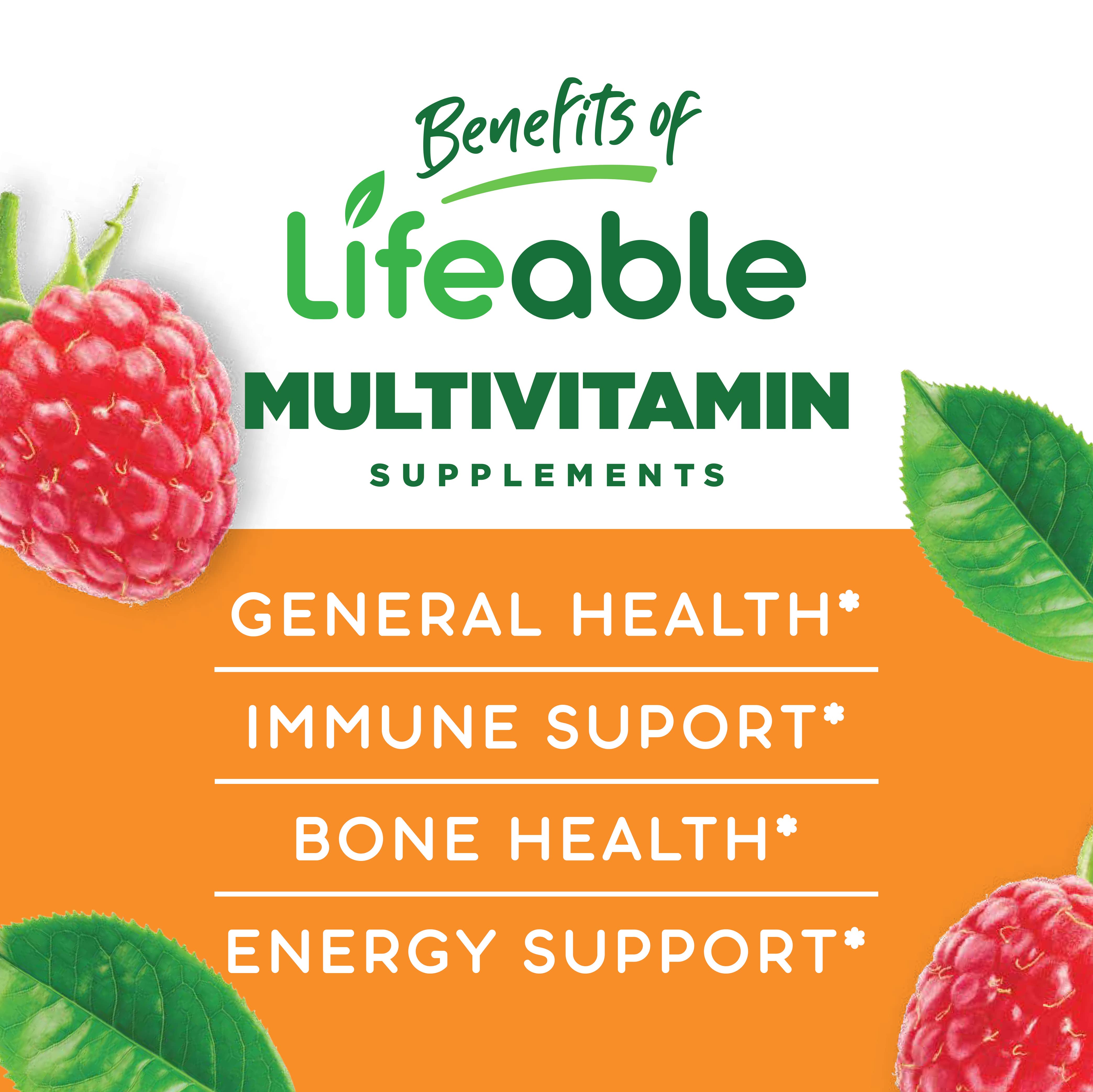 Lifeable Kids Multivitamin Gummies, Immunity And Metabolism: Mixed Fruit Flavor / 60 Gummies