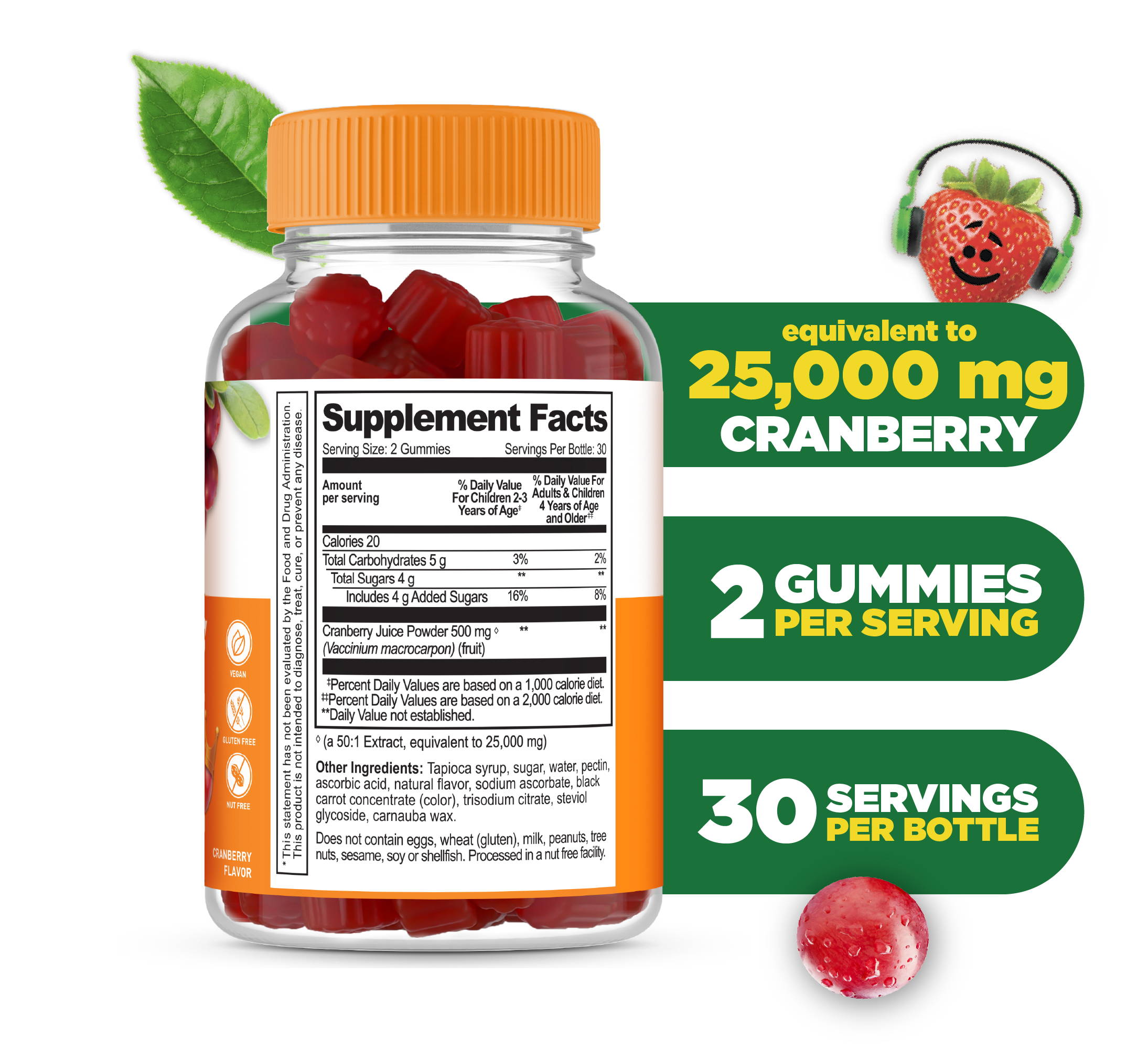 Lifeable Kids Cranberry Gummies for Bladder Health, 60 ct