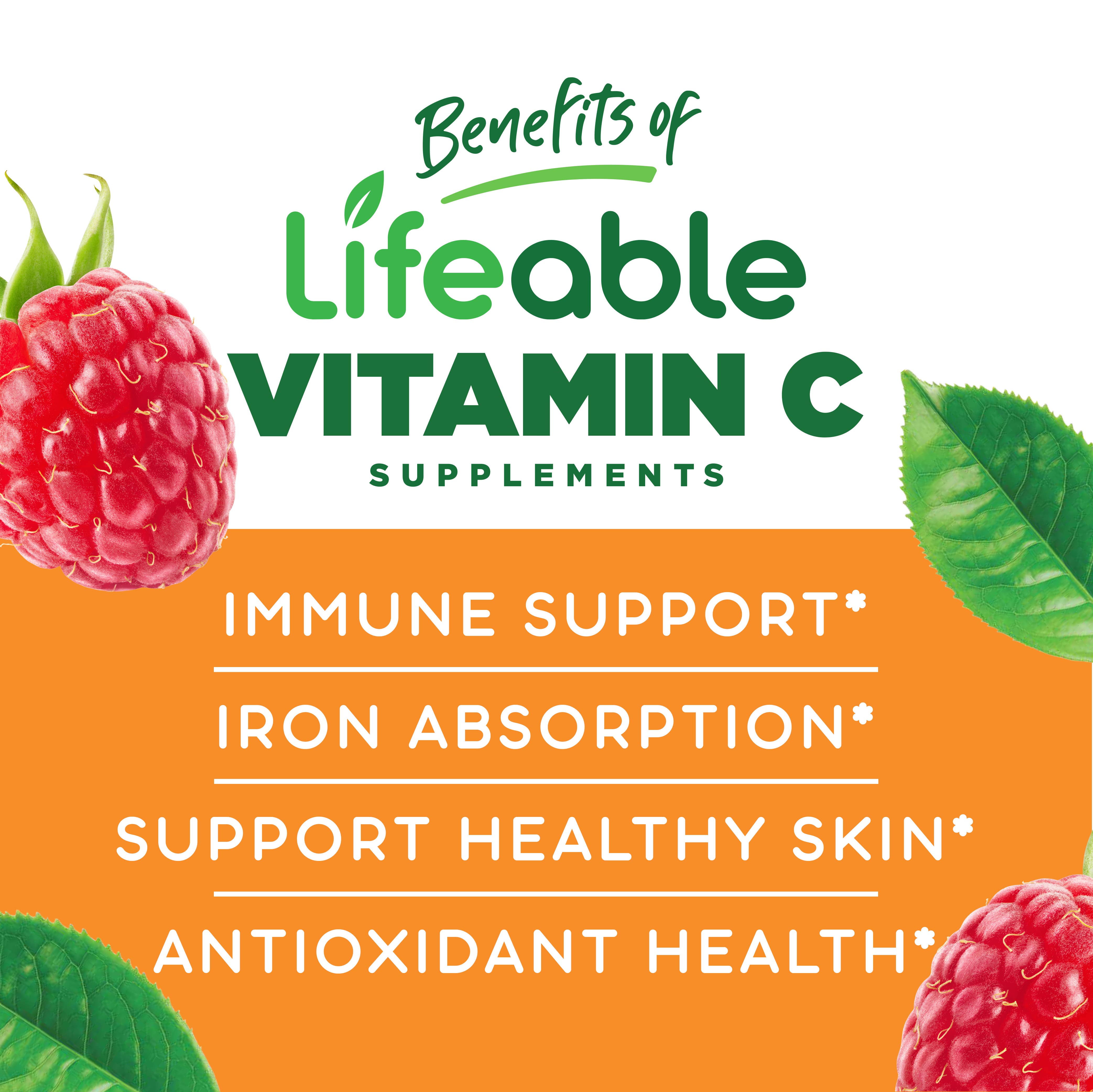 Lifeable Sugar Free Vitamin C for Kids 250 mg Gummies: Orange Flavor / 60 Gummies