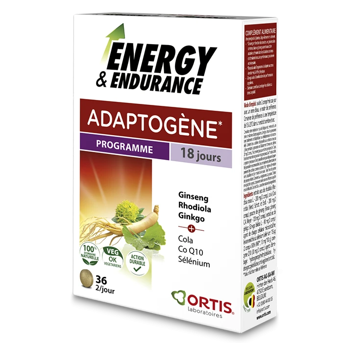 Ortis Energy & Endurance Tablets - Vitality support with ginseng and rhodiola.