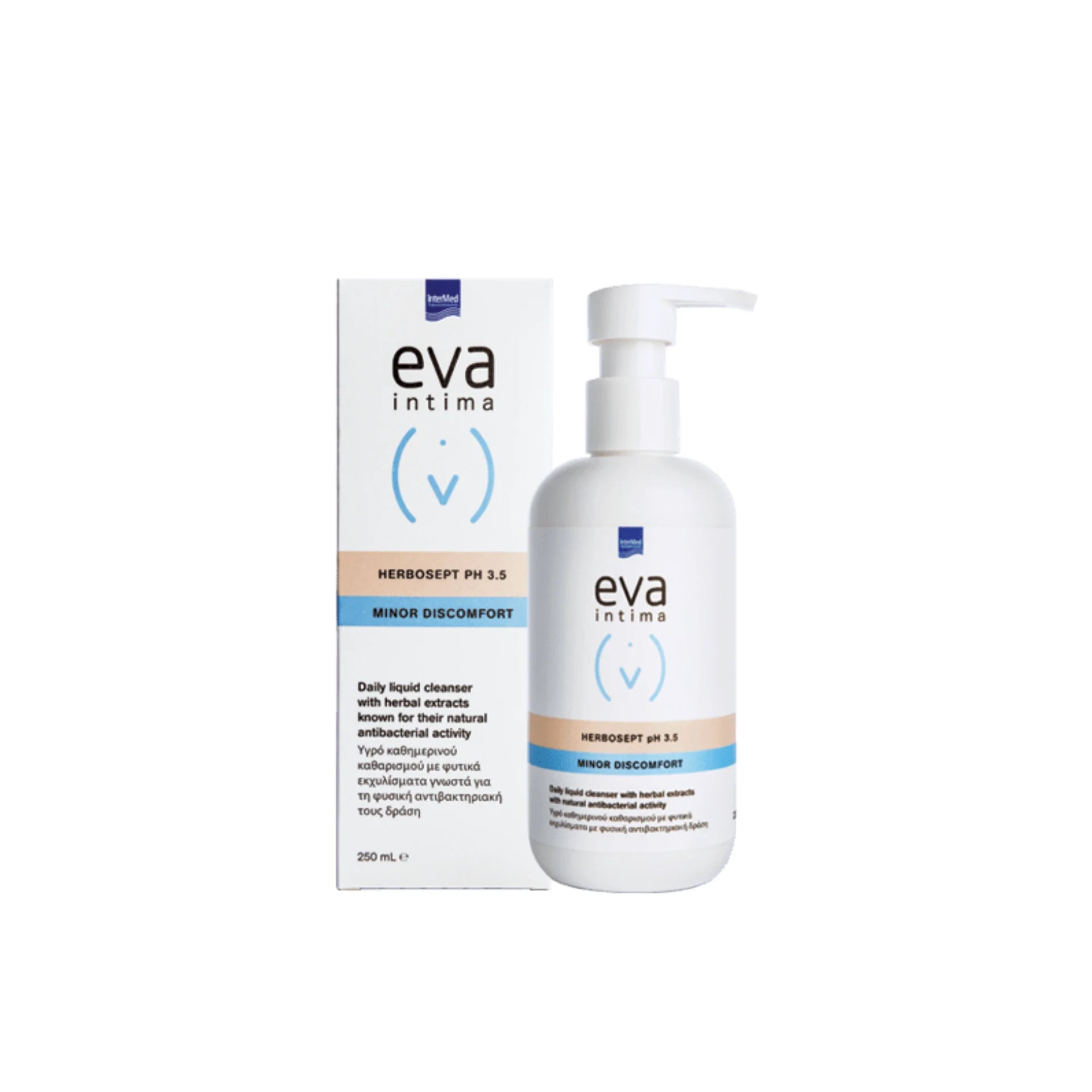 Eva Intima Herbosept antibacterial cleanser for intimate hygiene with natural herbal extracts.
