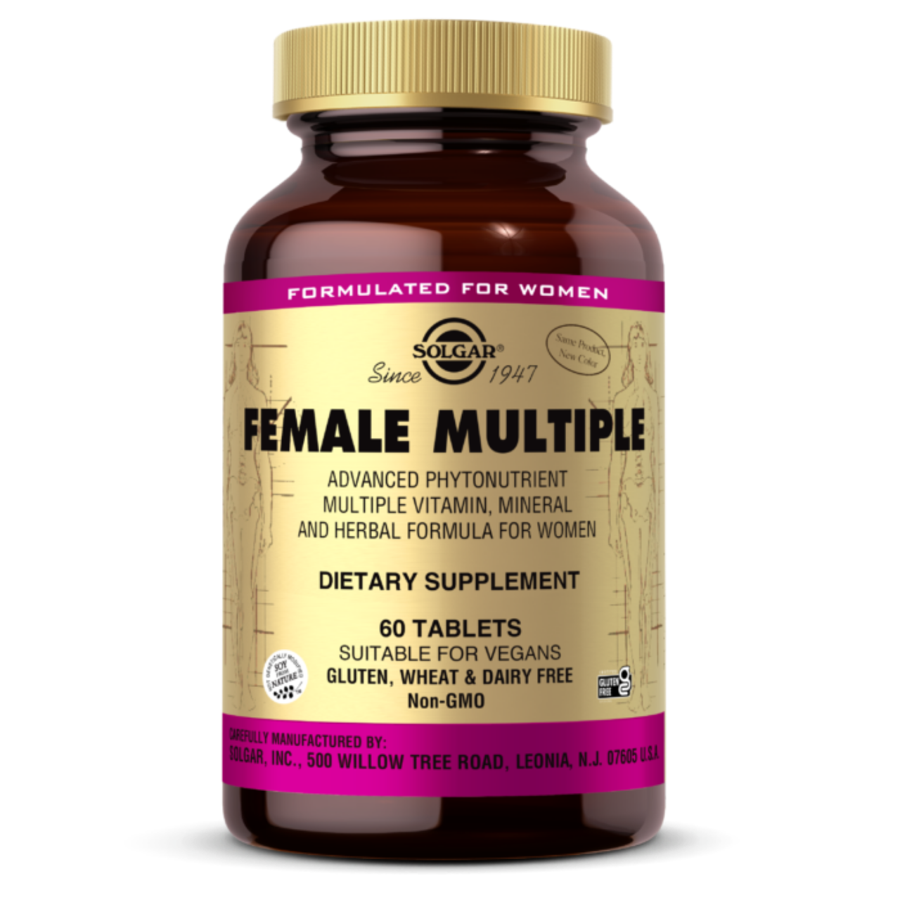 Solgar Female Multiple - Advanced multivitamin and herbal formula for women's health.