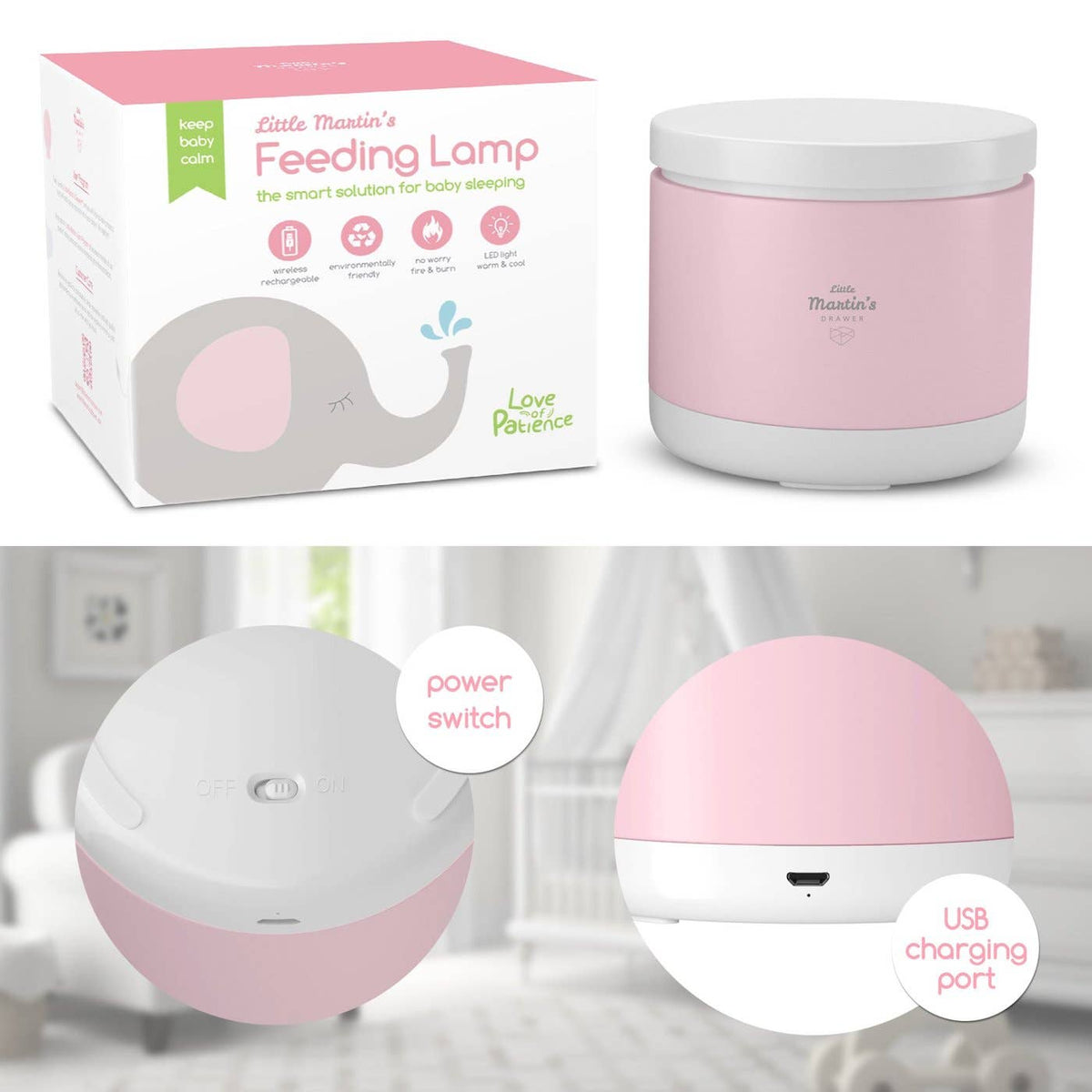 Night Light Feeding Lamp: Blue