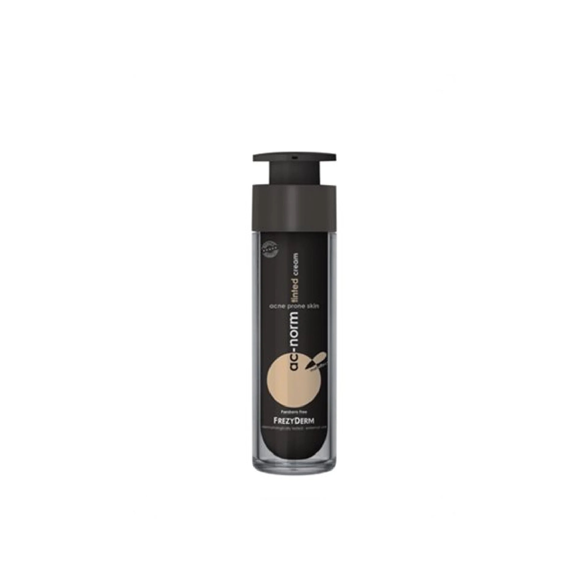 Frezyderm Ac-Norm Tinted Cream for acne-prone skin, offering coverage and sebum regulation.
