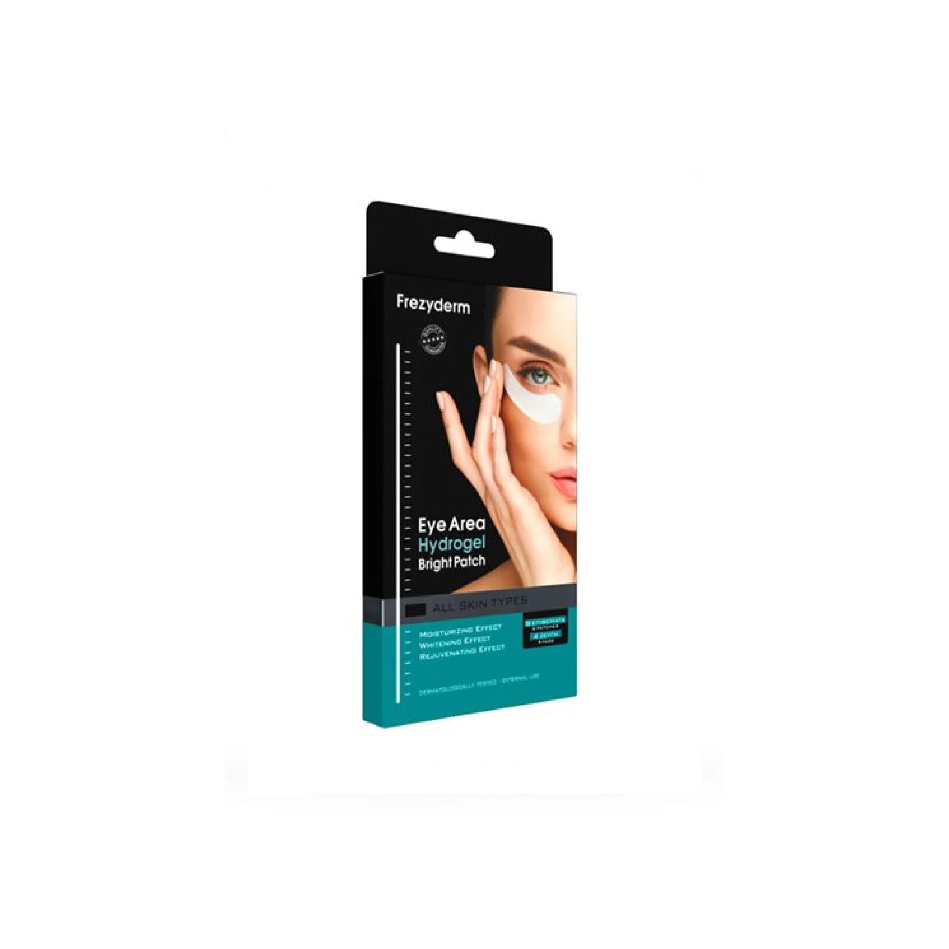 Frezyderm Eye Area Hydrogel Bright Patch, a brightening and hydrating under-eye mask with a triple-layer design for dark circles and fine lines.
