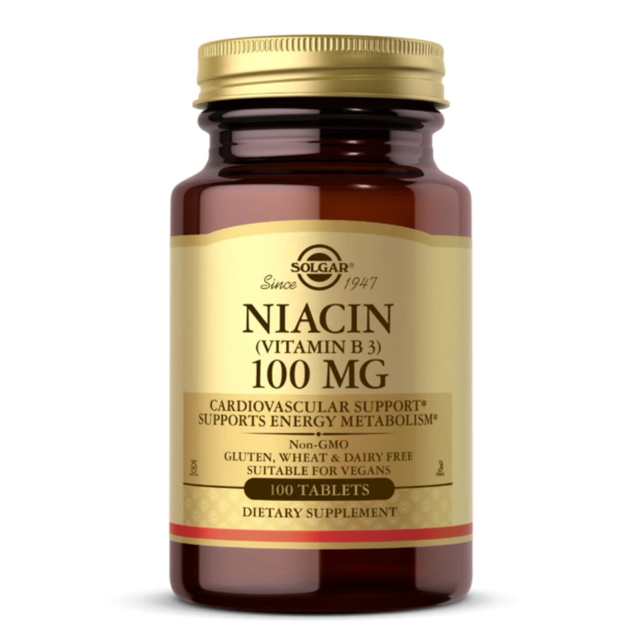 Solgar Niacin (Vitamin B3) 100 mg - Boosts energy and supports skin health.