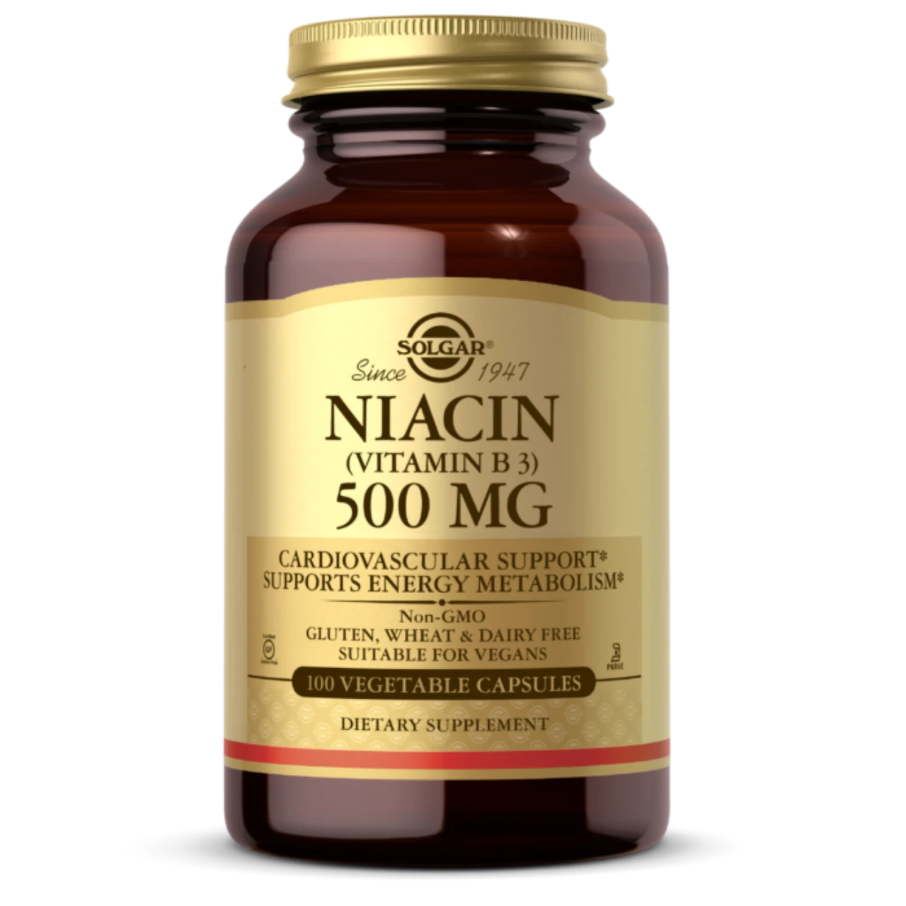 Solgar Niacin (Vitamin B3) 500 mg - Boosts energy and supports skin health.