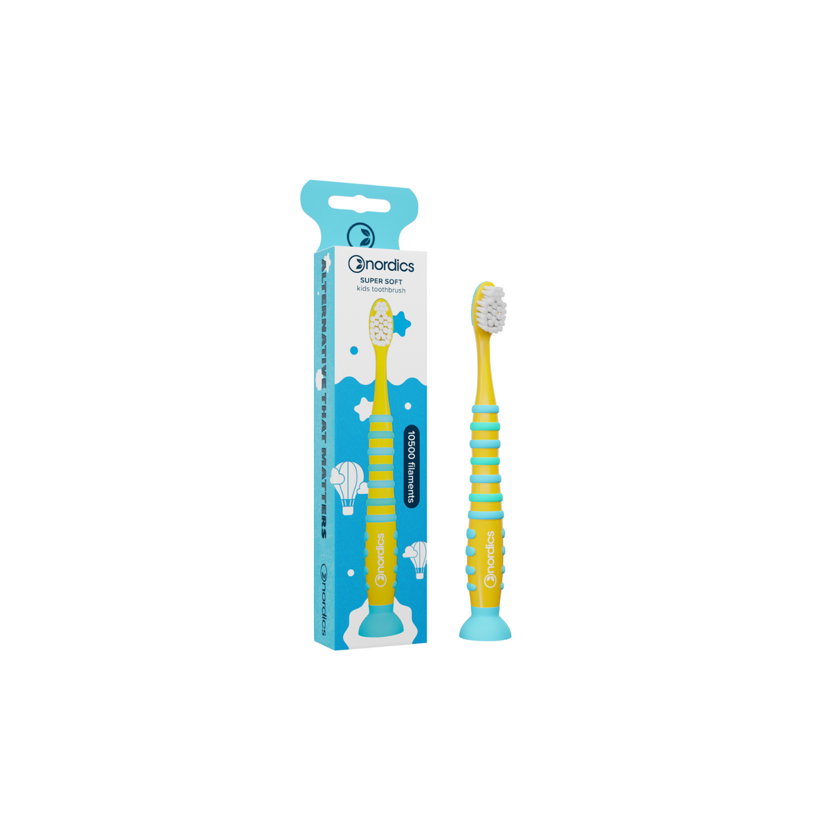 Nordics Bamboo kids Yellow SOFT/MEDIUM toothbrush (3+ y)