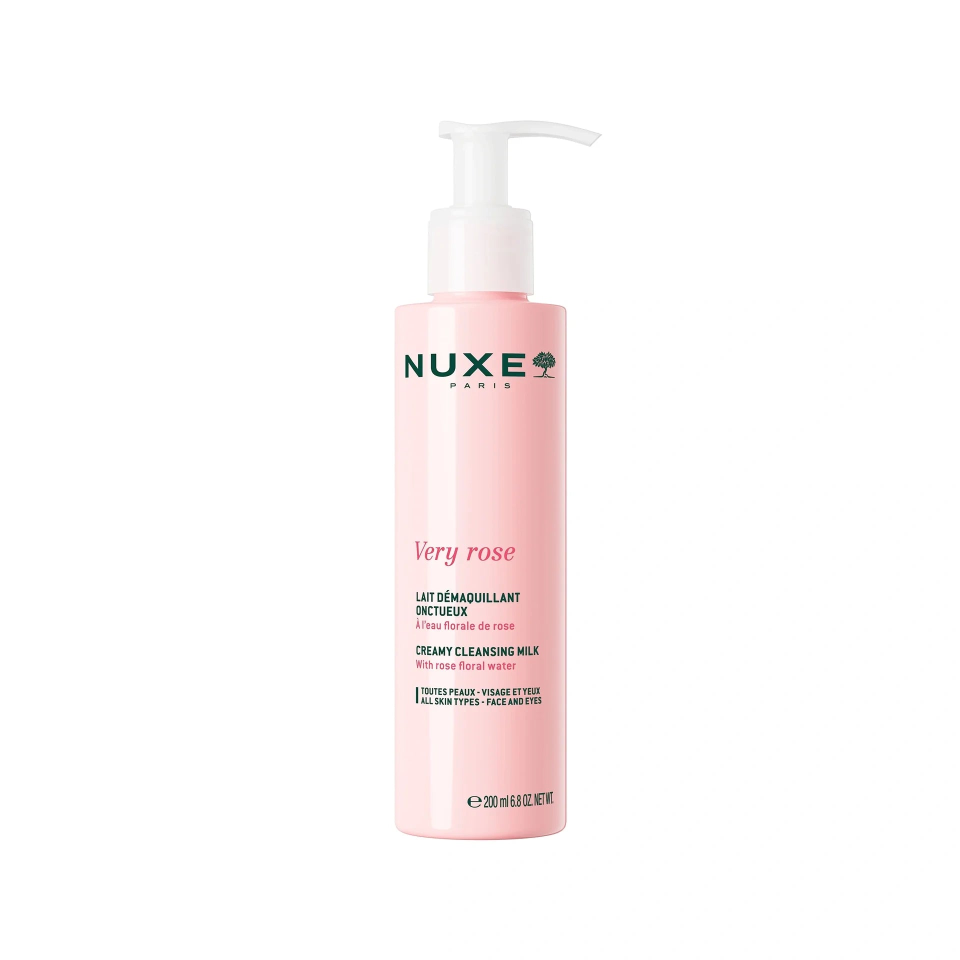 Nuxe Very Rose Creamy Cleansing Milk – Hydrating, rose-infused makeup-removing cleansing milk for soft, soothed skin.