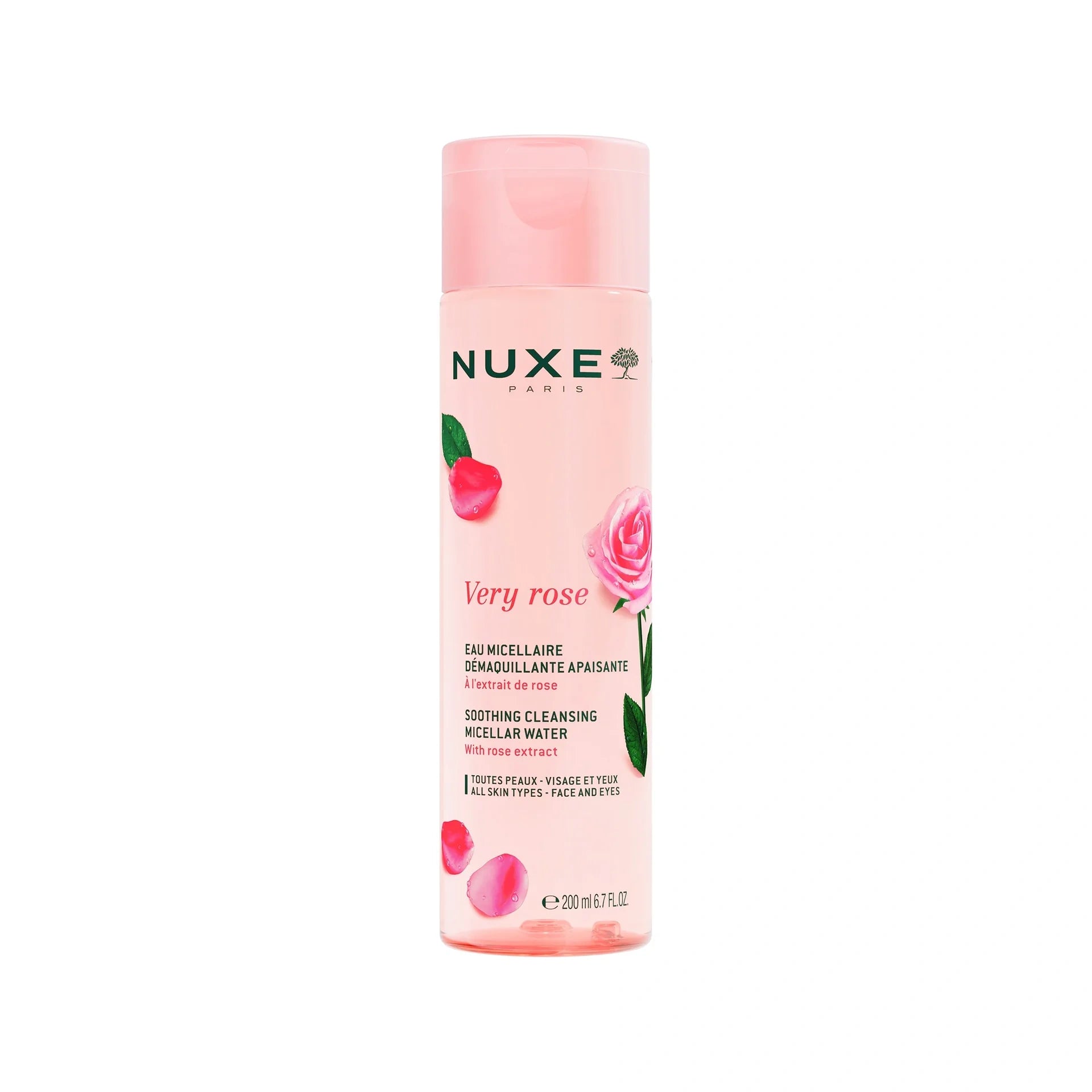 Nuxe Very Rose Soothing Cleansing Micellar Water – Gentle rose-infused micellar cleanser for soft, refreshed, makeup-free skin.