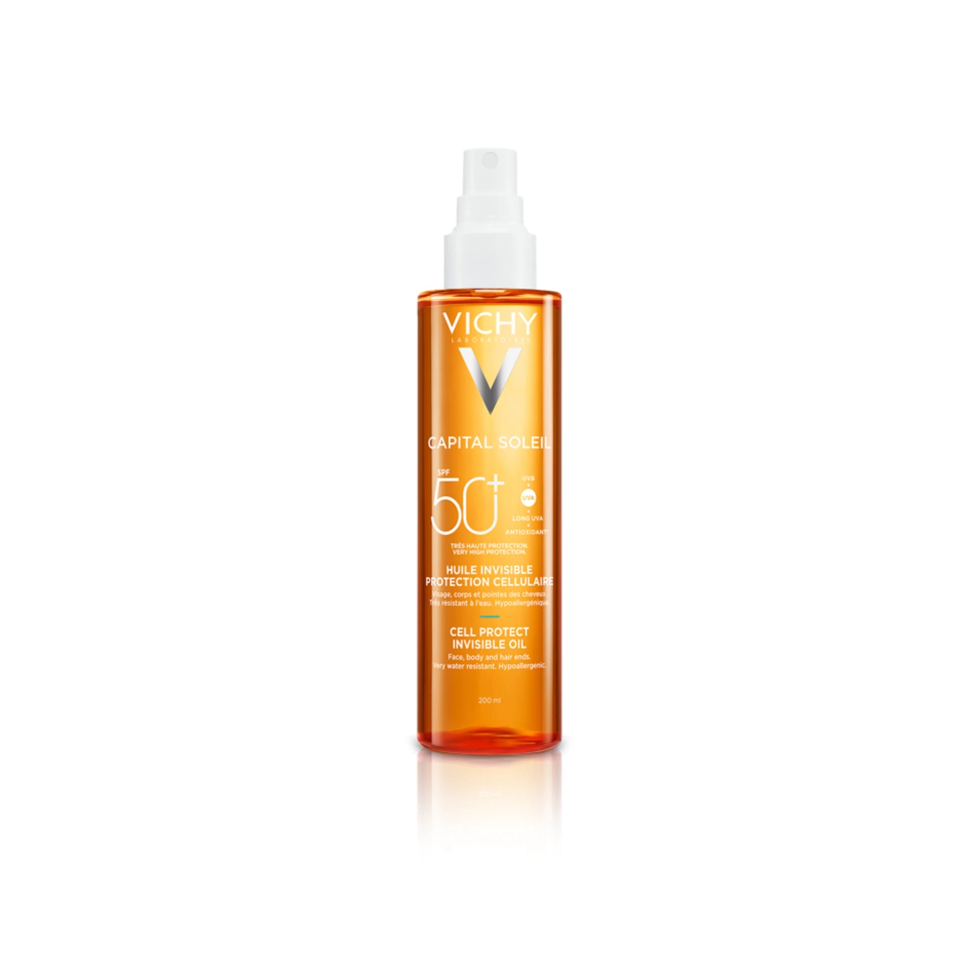 Vichy Capital Soleil SPF 50+ Invisible Oil - High protection and skin nourishment.