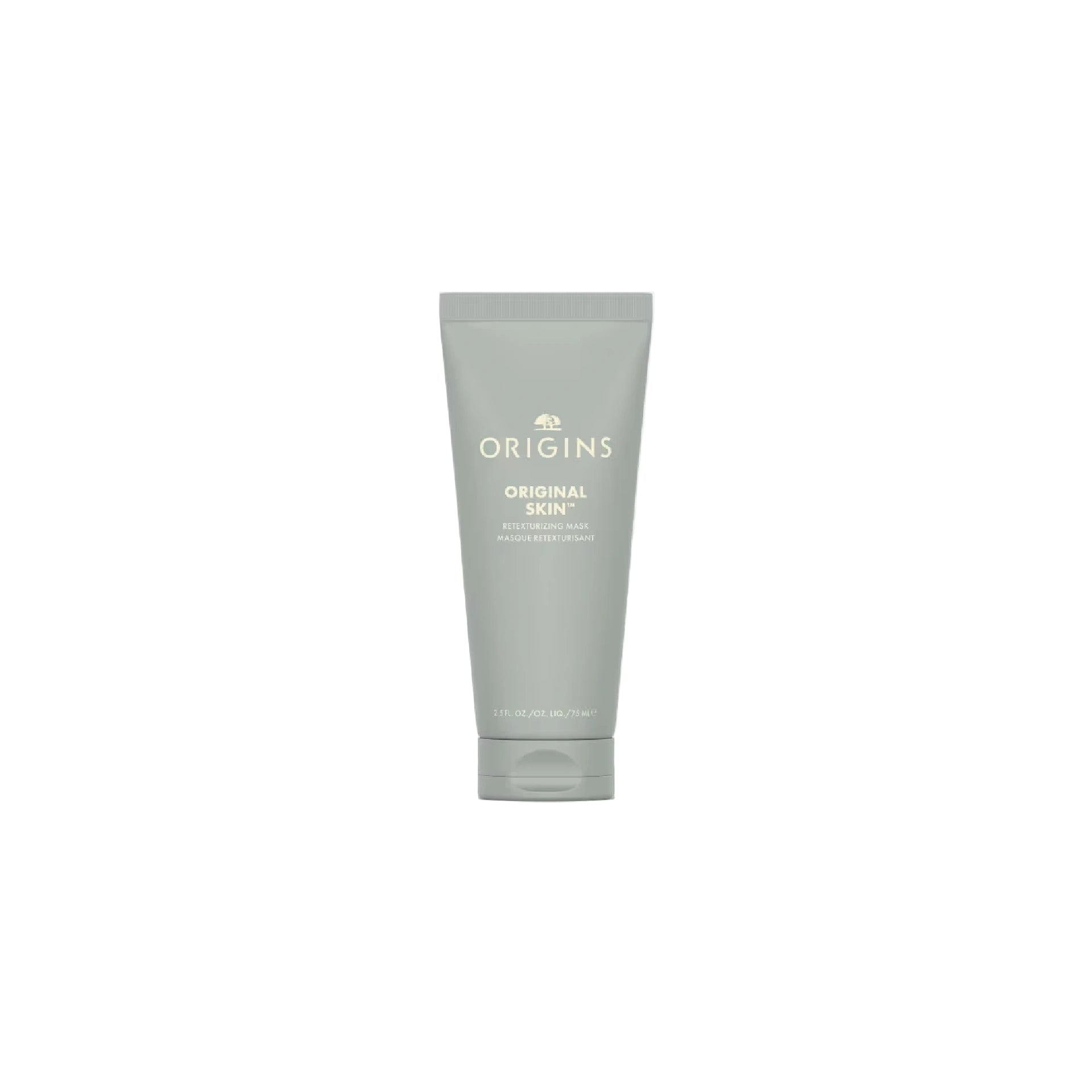 Origins Original Skin Retexturizing Mask With Rose Clay jar and clay texture for deep cleansing and pore refinement.