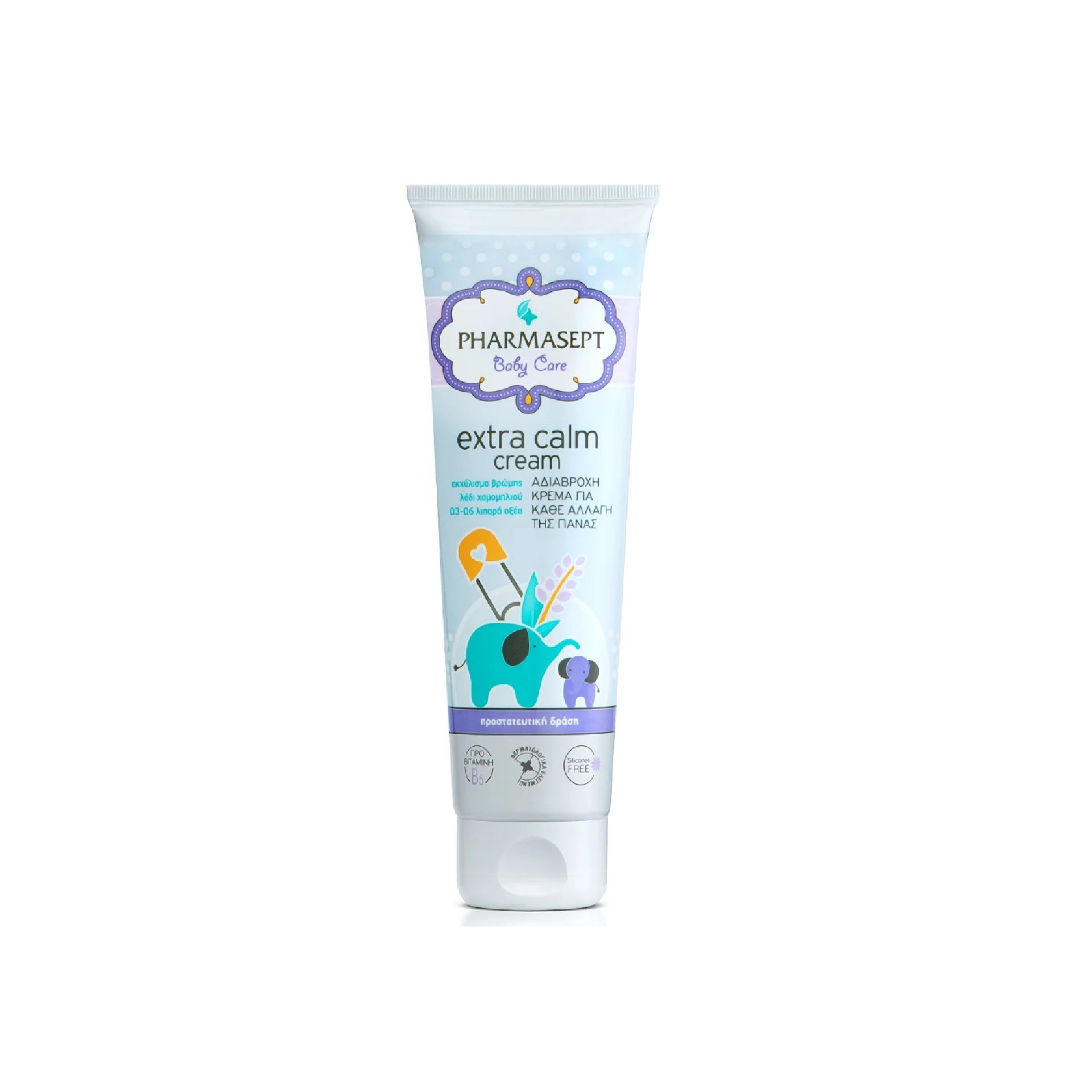 Pharmasept Baby Care Extra Calm Cream – Protective cream for sensitive baby skin with zinc oxide and plant extracts.