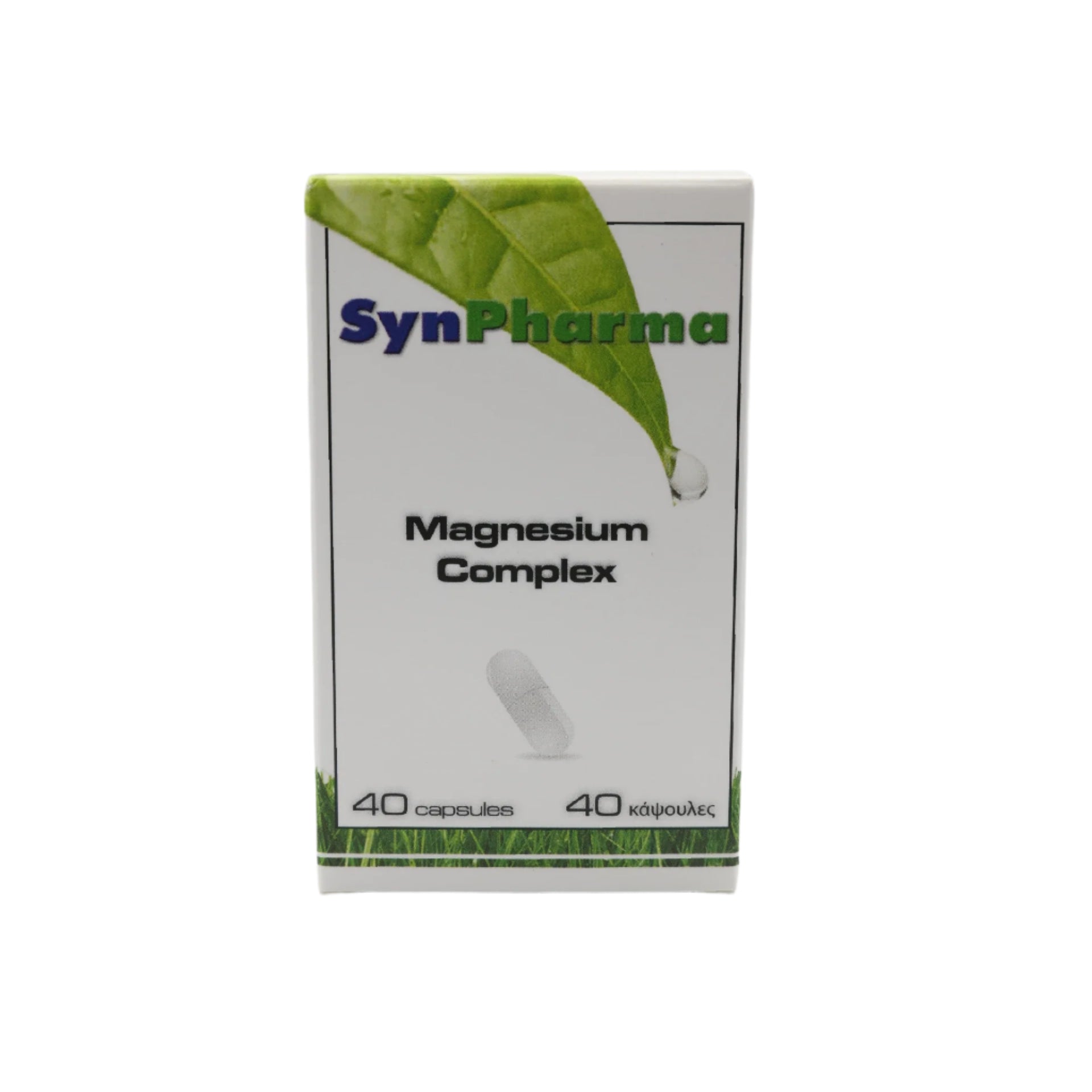 Synpharma Magnesium Complex bottle containing 40 capsules.
