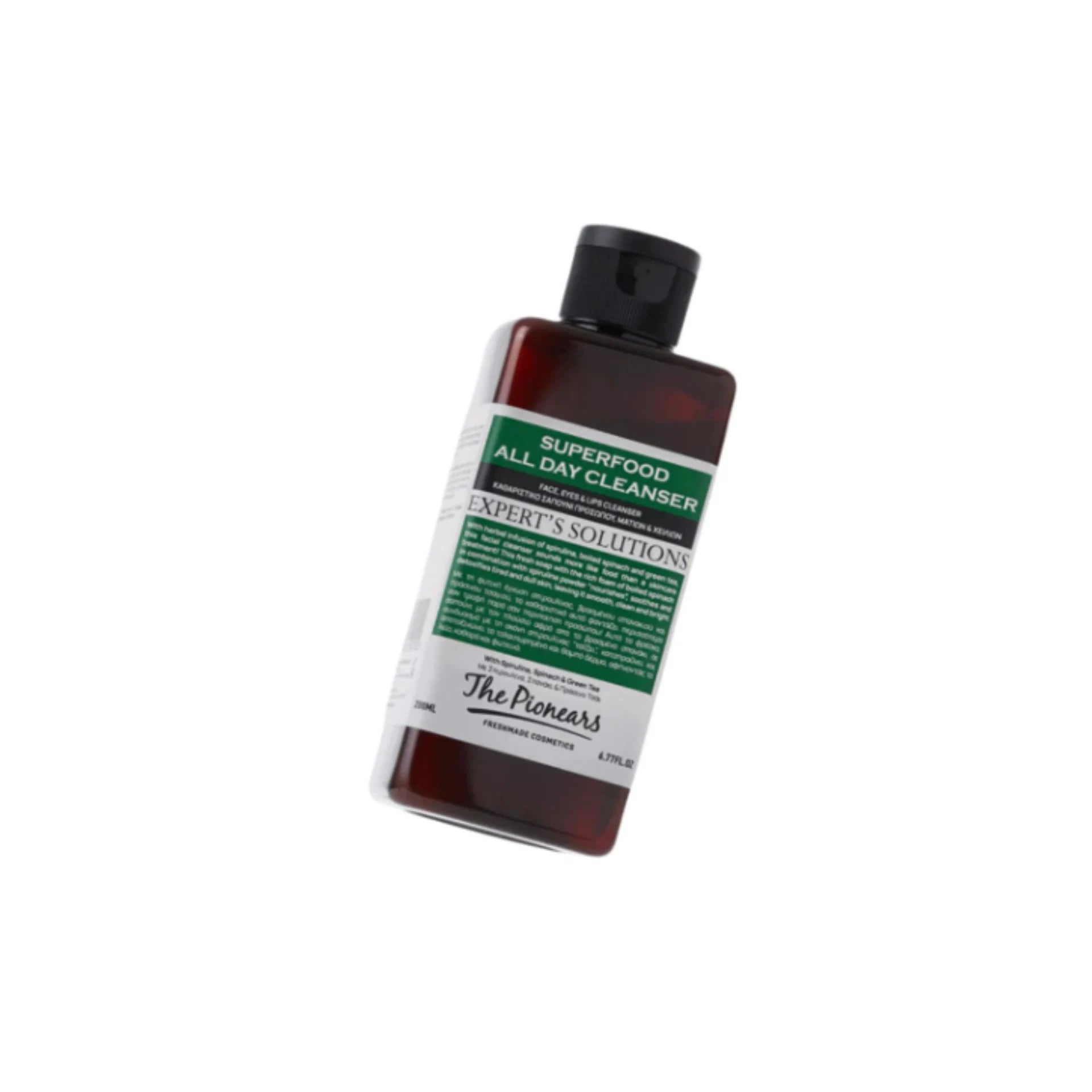 The Pionears Superfood All Day Cleanser – A botanical-infused cleanser with spirulina, spinach, and green tea for nourished, radiant skin.