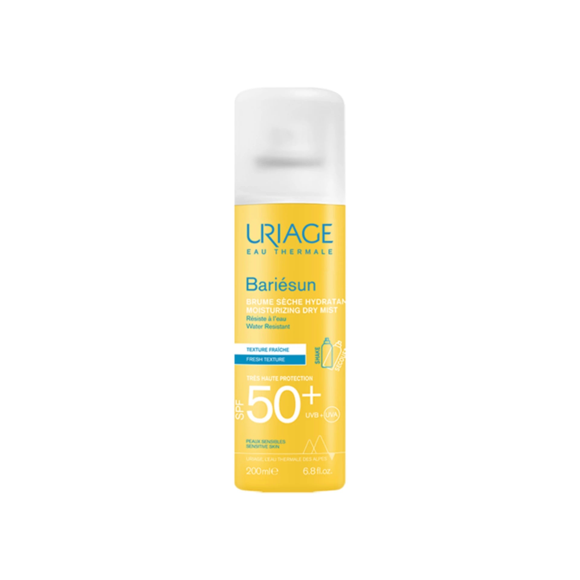 Uriage Bariésun Dry Mist SPF50+ – lightweight sun protection mist.