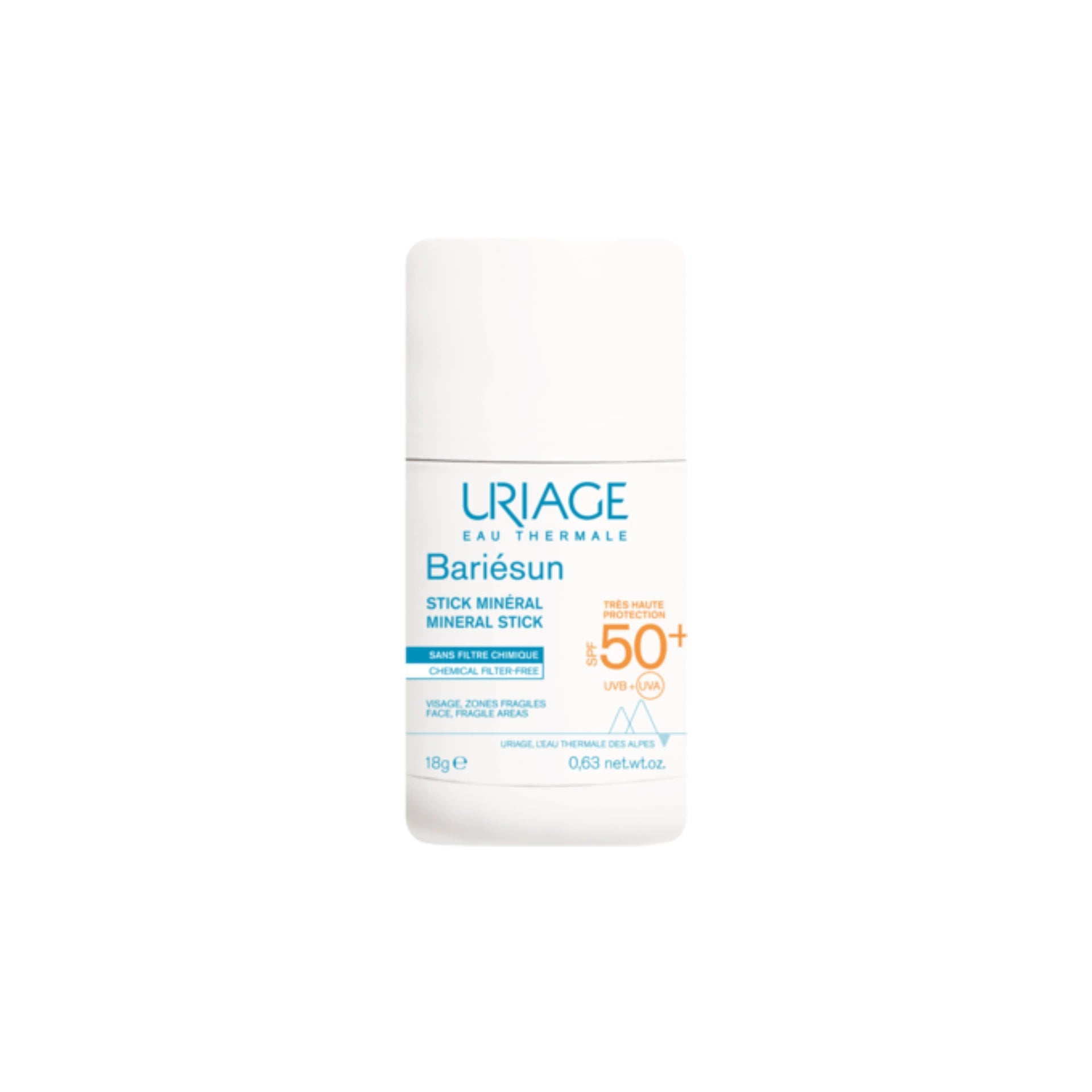 Uriage Bariésun Mineral Stick SPF50+ – high-protection, on-the-go sunscreen for sensitive skin.
