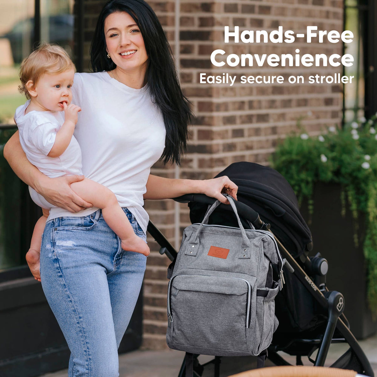 Original Diaper Bag Backpack, Baby Bags with Changing Pad: Classic Gray