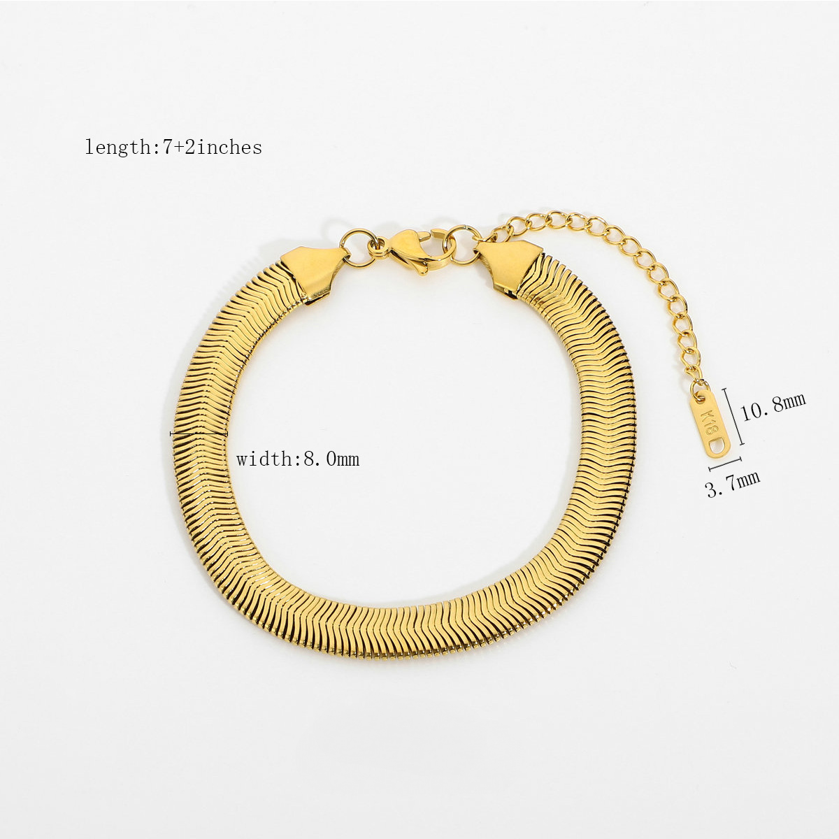 Multi Style 18K Gold Plated Steel Chain Bracelets - FGS: F