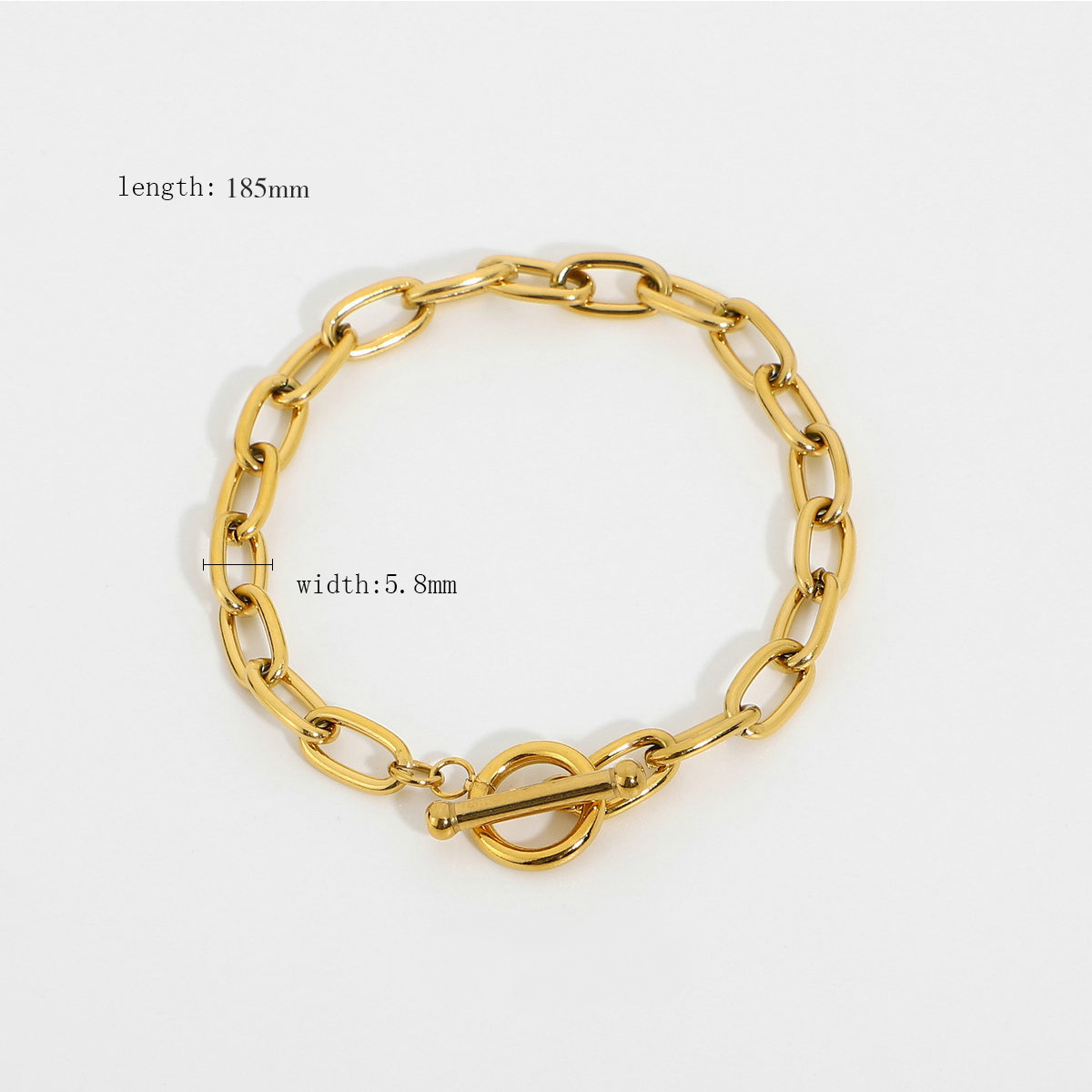Multi Style 18K Gold Plated Steel Chain Bracelets - FGS: F
