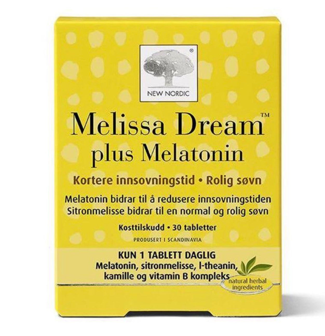 New Nordic Melissa Dream Plus Melatonin – 30 Tablets