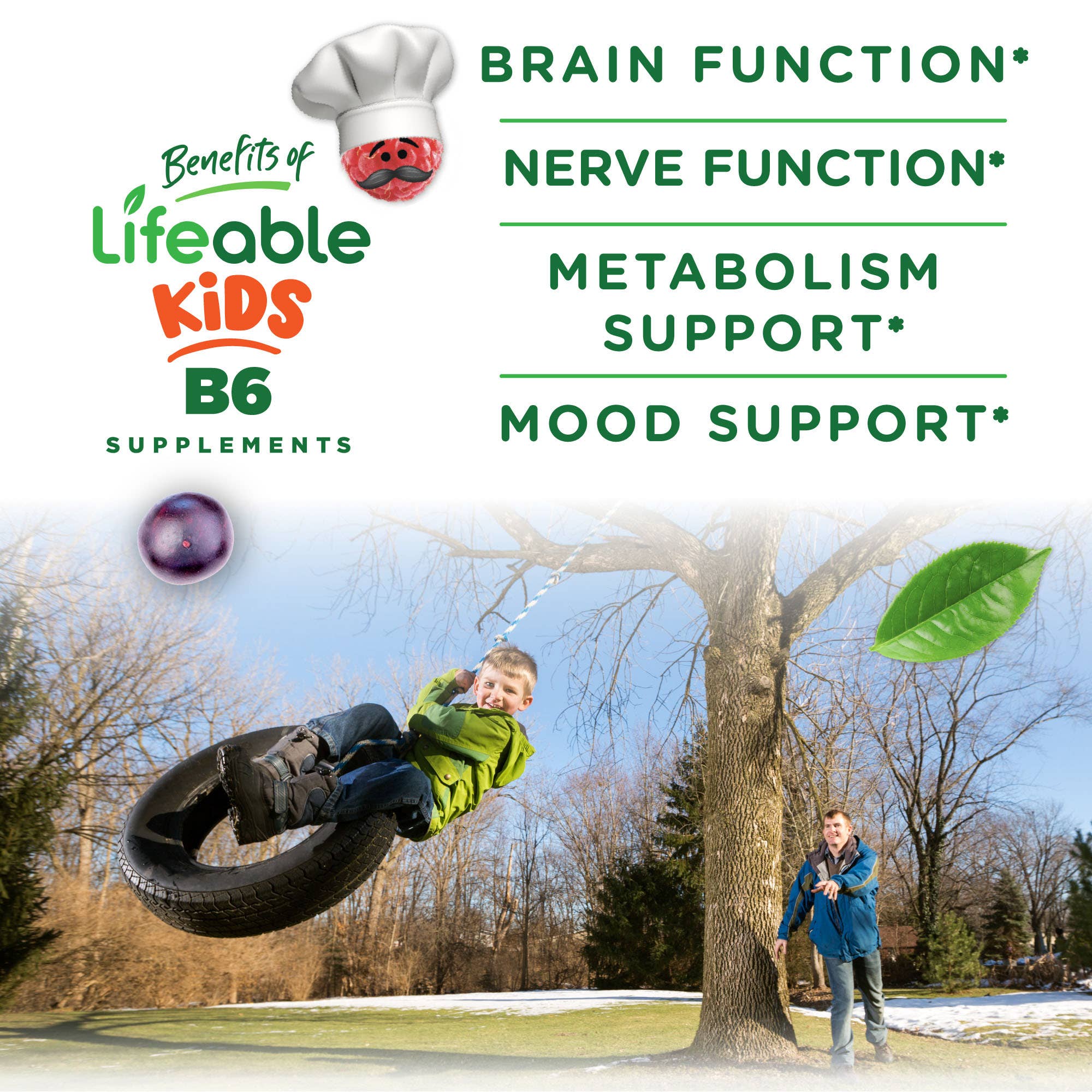 Lifeable - Vitamin B6 Gummies For Kids, 50mg, 60ct