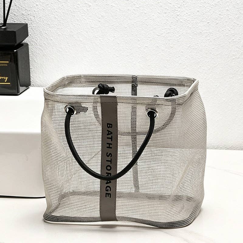 CouldNook Mesh Bath Shower Organizer Bag - Home Organizer Bag: Black / Small