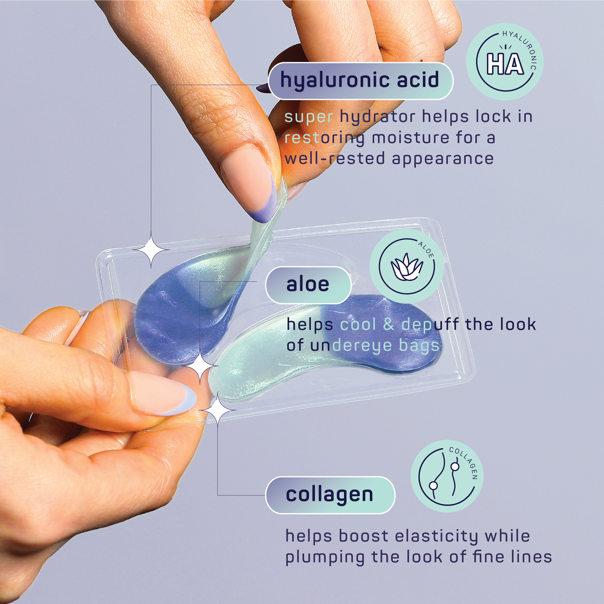 Hydrating Eye Patches | Hyaluronic Acid & Aloe | 8 Pack