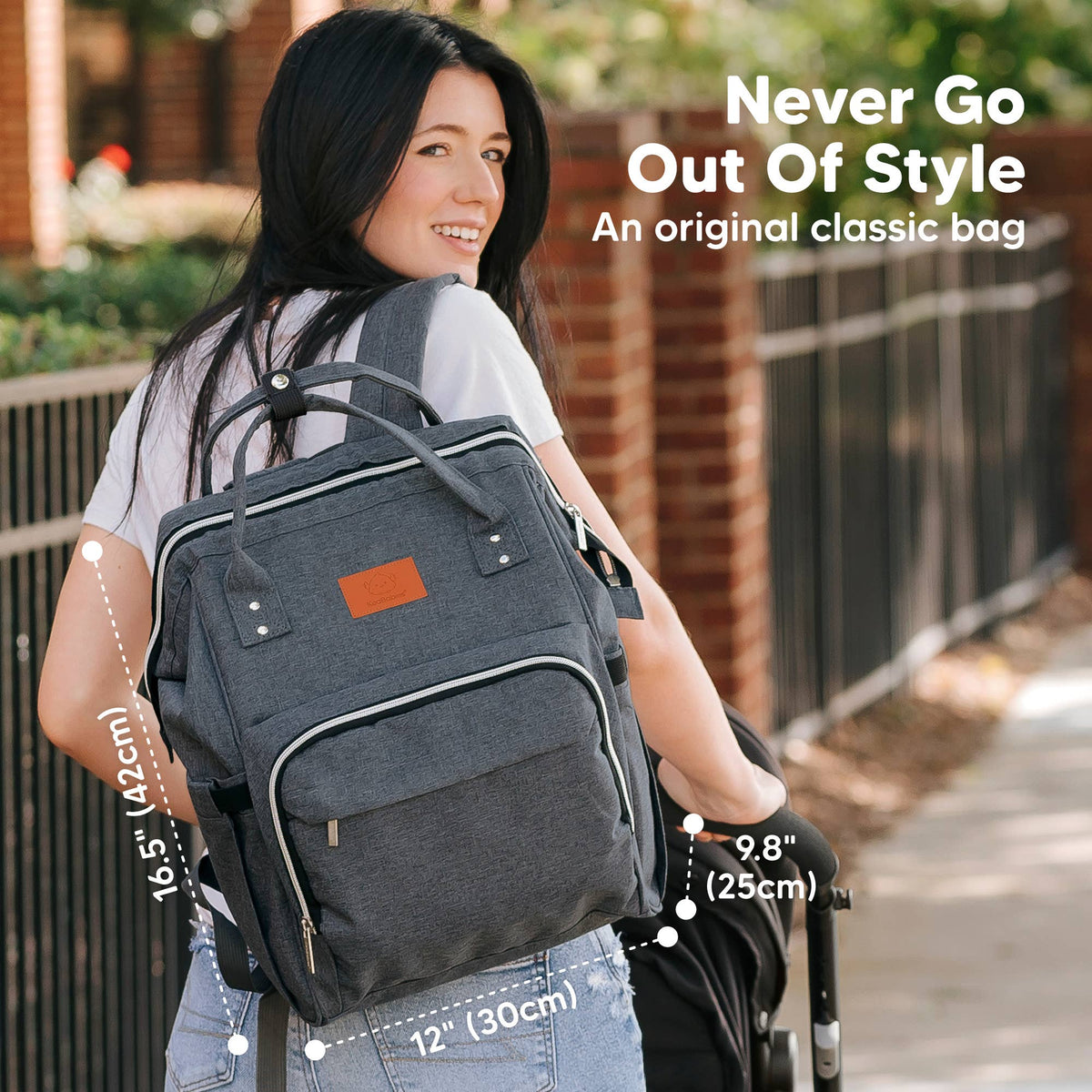 Original Diaper Bag Backpack, Baby Bags with Changing Pad: Mystic Gray