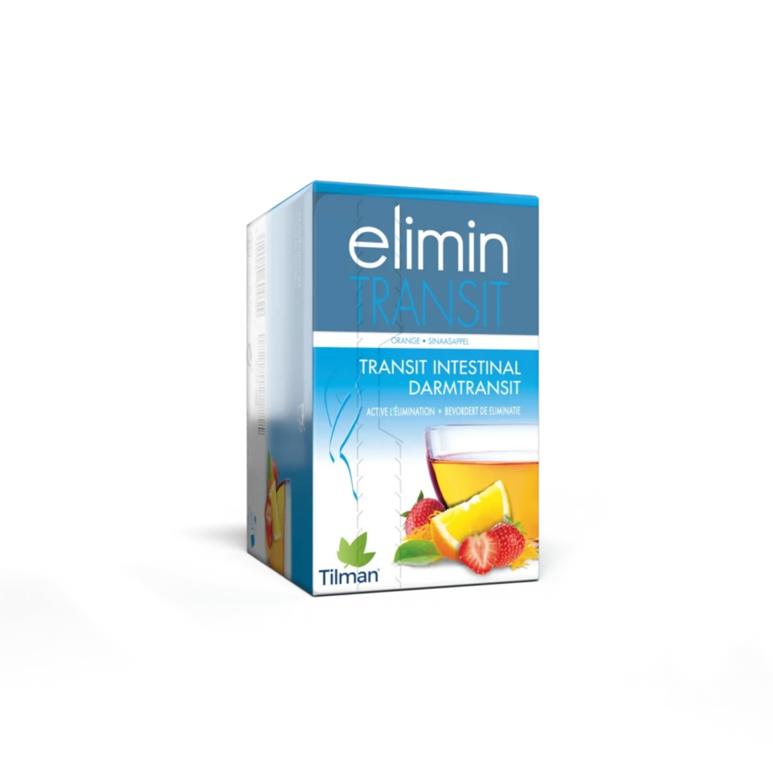 elimin TRANSIT herbal tea with senna, hibiscus, and bitter orange peel for intestinal support