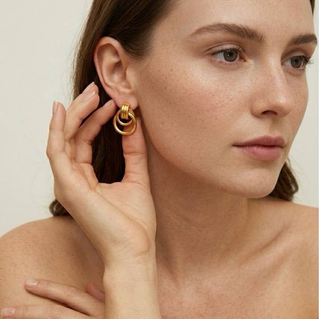 Stainless steel earrings 124DY63N: Gold