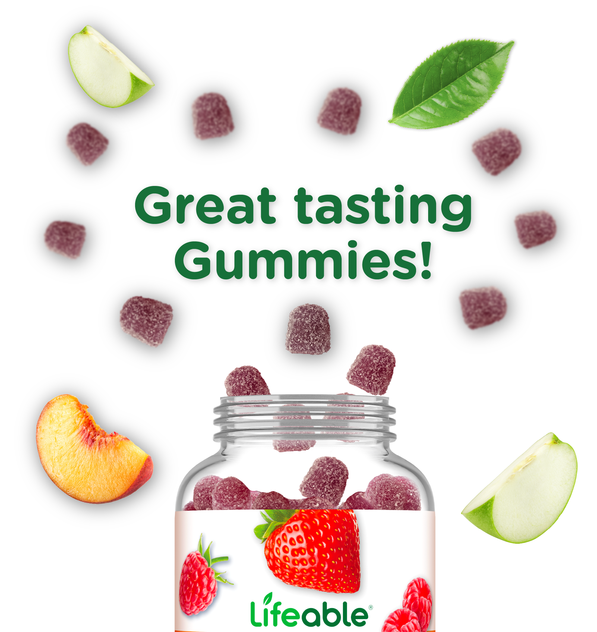 Lifeable Ashwagandha Gummies with Lemon Balm & Ginseng 60 ct