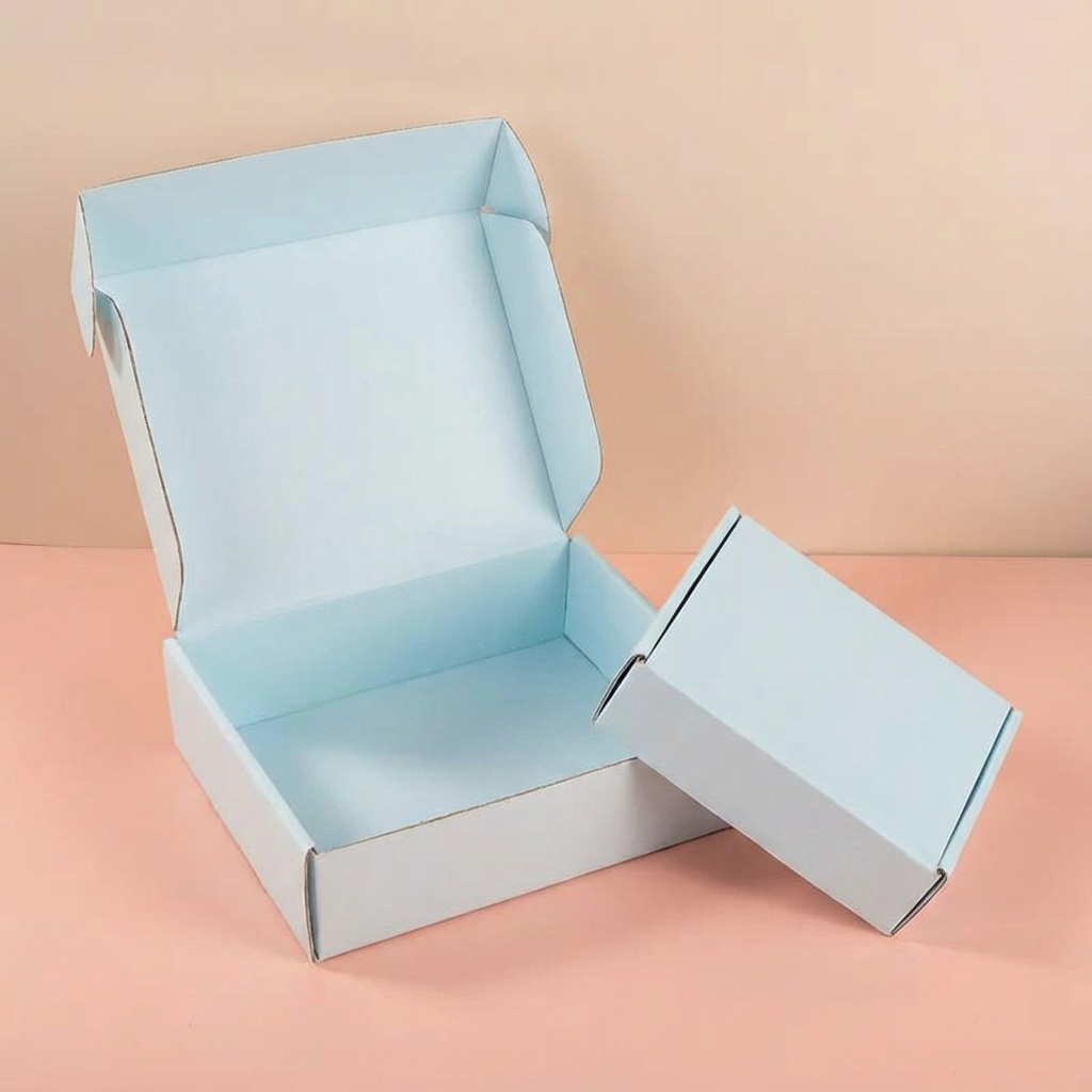50pc, 5 sizes Blue Corrugated Cardboard Mailer Shipping Box: T2