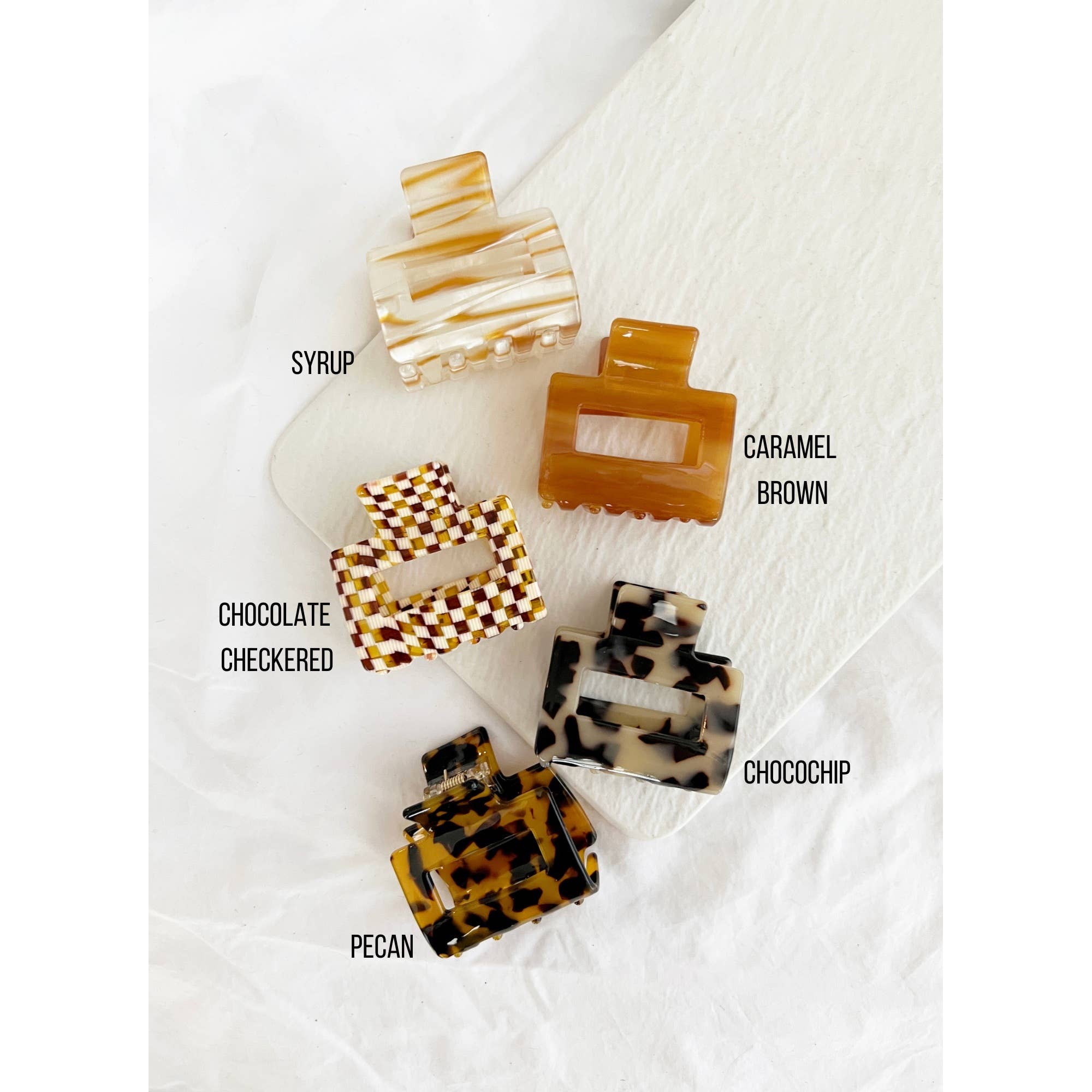 2-Inch Acetate Tortoise Hair Clips - CAMILA: WALNUT / ONE SIZE