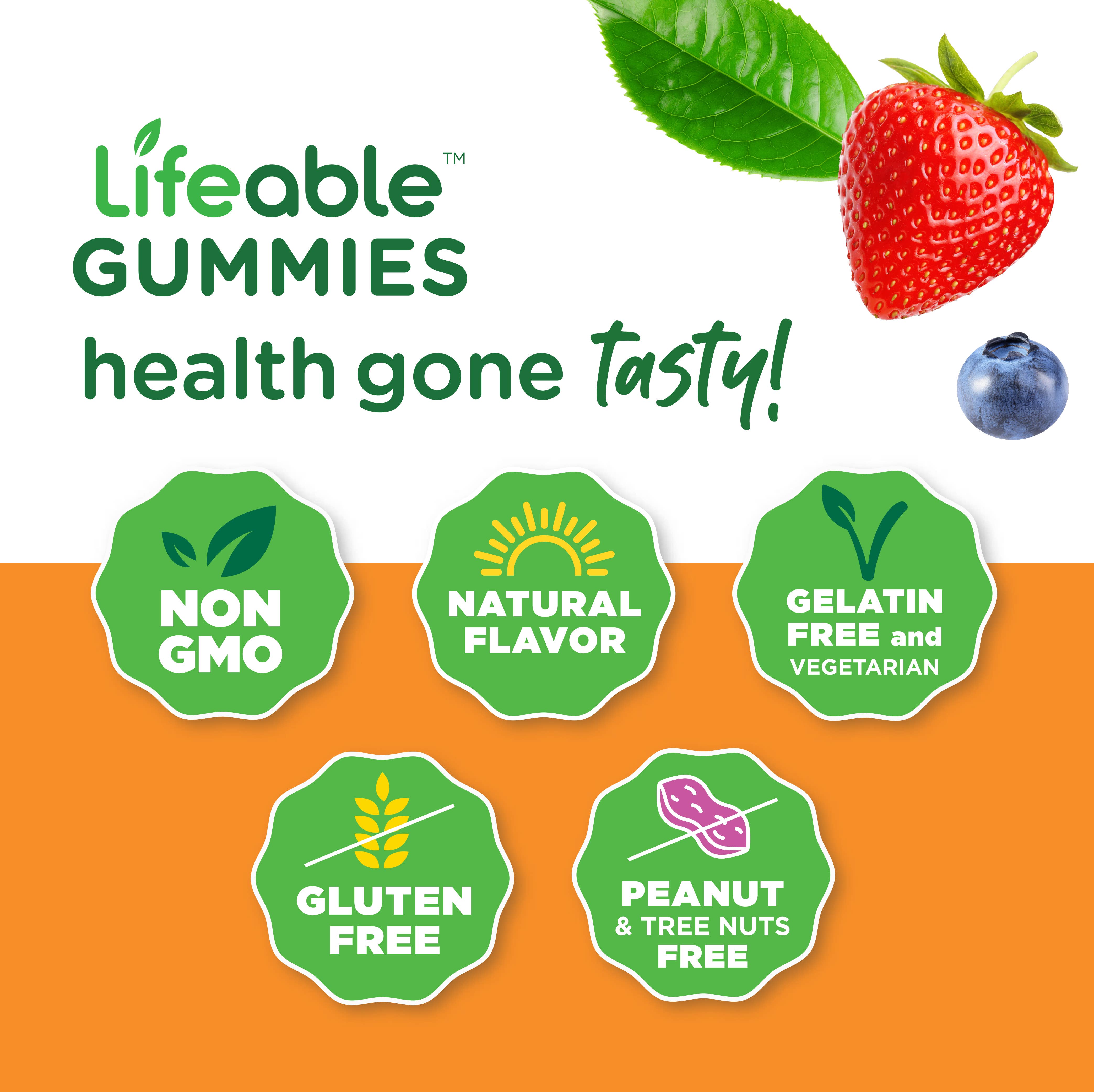 Lifeable Vitamin C 1,050 mg Gummies, Adult Immune Boost: Mixed Fruit Flavor / 90 Gummies