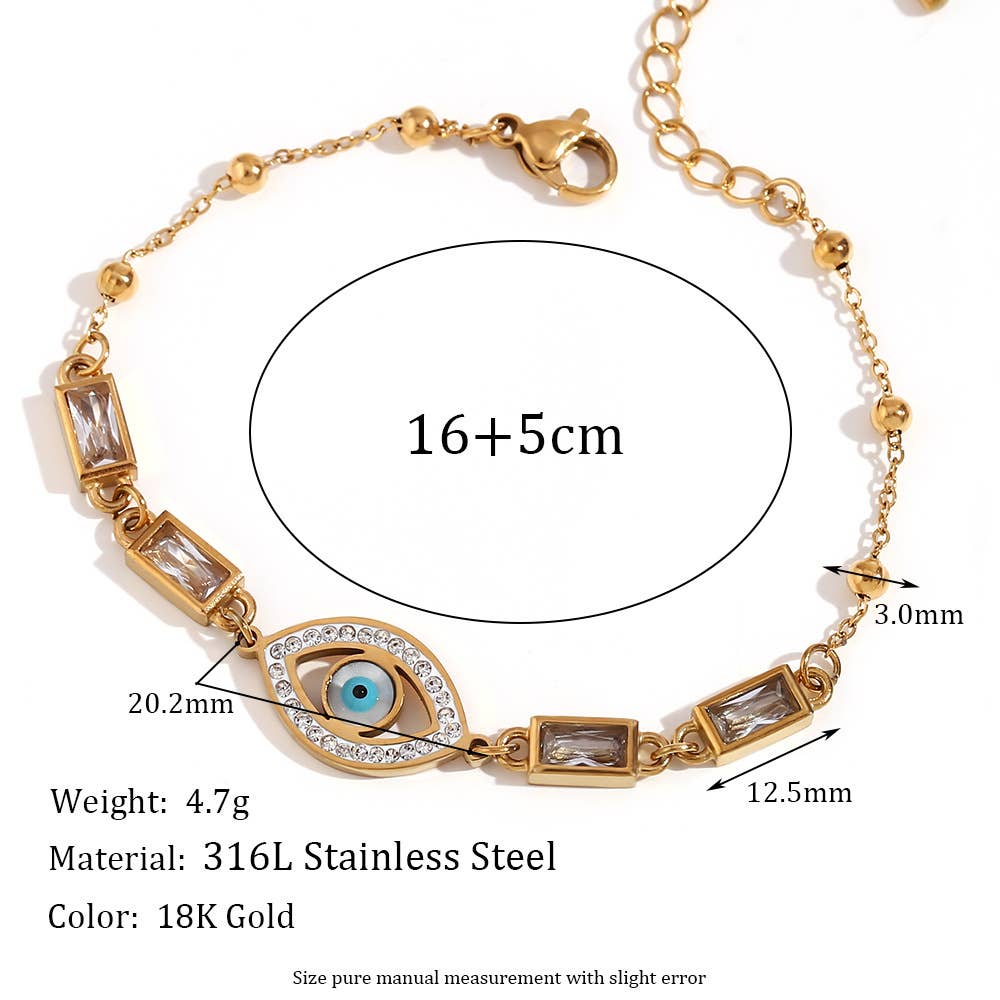 Multi Style 18K Gold Plated Steel Chain Bracelets - FGS: F