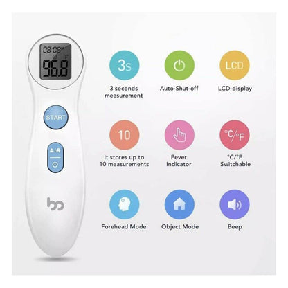 Non Contact Forehead Digital Thermometer Easy Use &amp; Carry: No Light Display