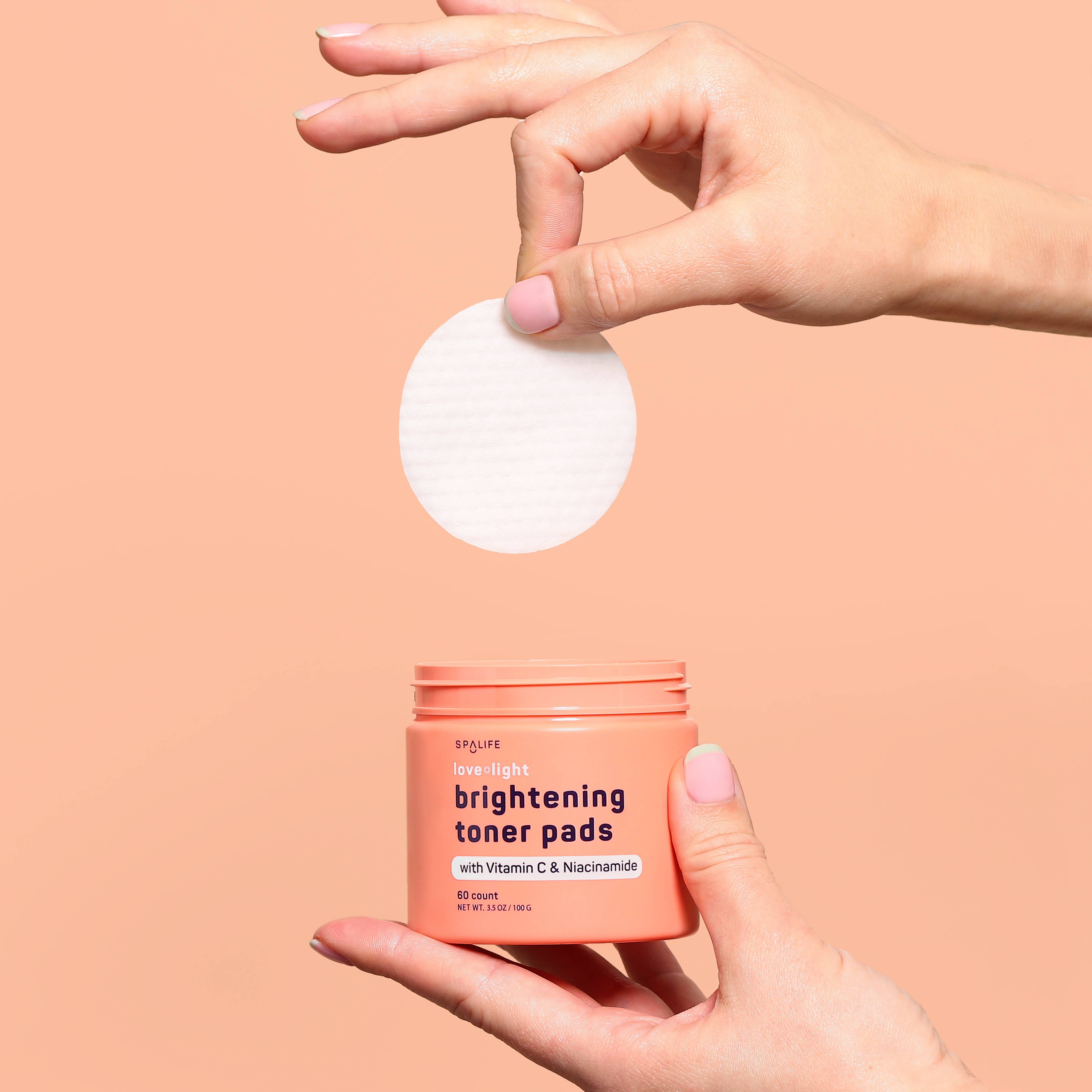 Love + light Korean Skincare Brightening Toner Pads - 60 Ct