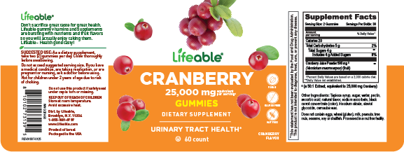 Lifeable - Cranberry Gummies for Women, 60 ct