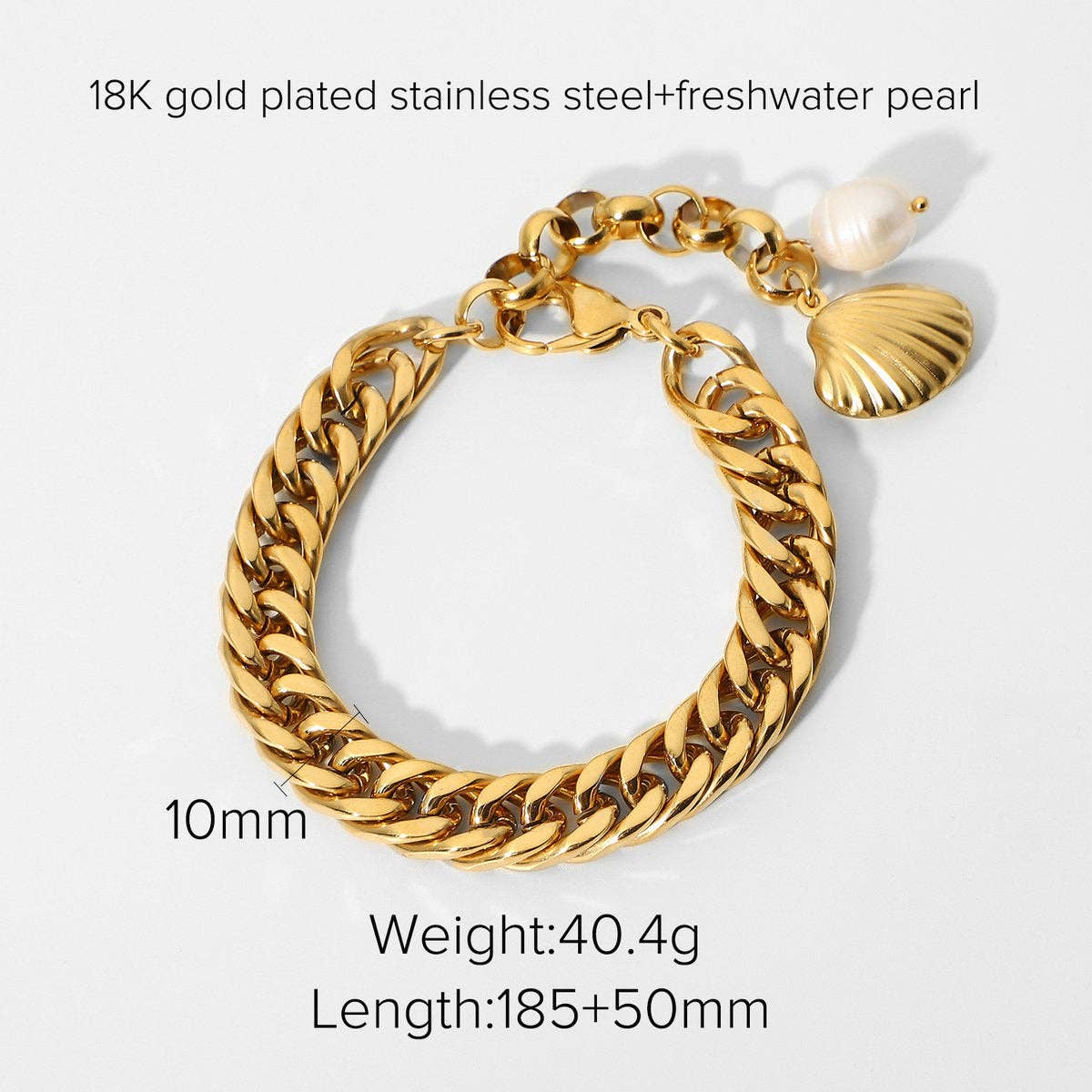 Multi Style 18K Gold Plated Steel Chain Bracelets - FGS: F