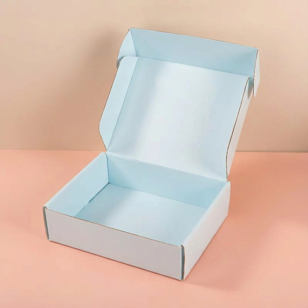 50pc, 5 sizes Blue Corrugated Cardboard Mailer Shipping Box: T1