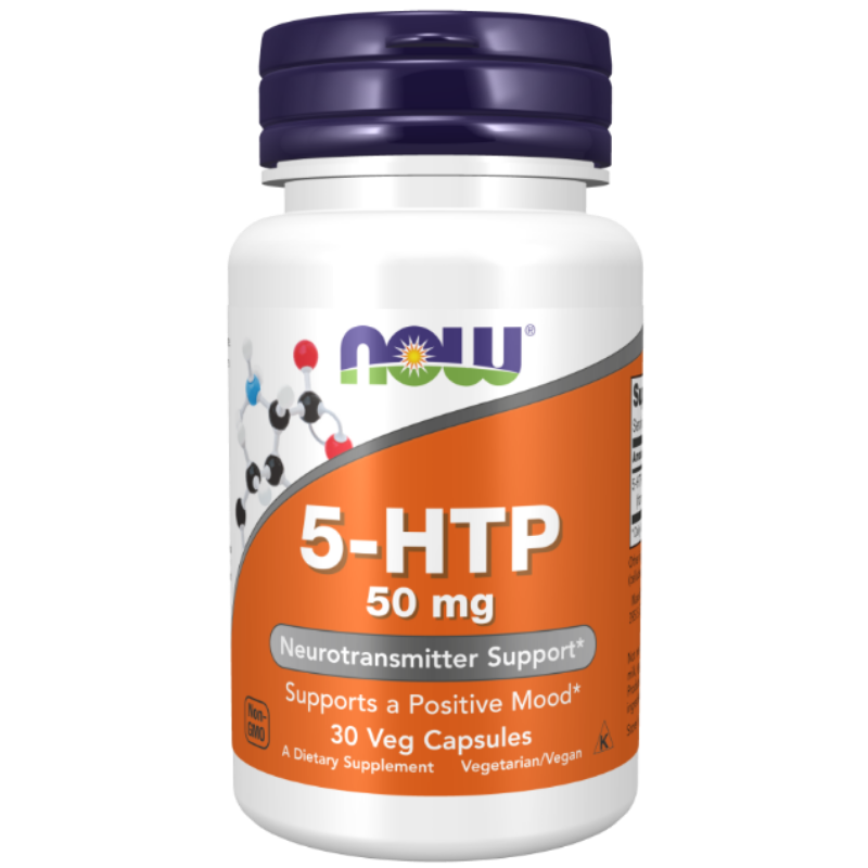 NOW Foods 5-HTP 50 mg Veg Capsules - Supports mood balance and well-being.