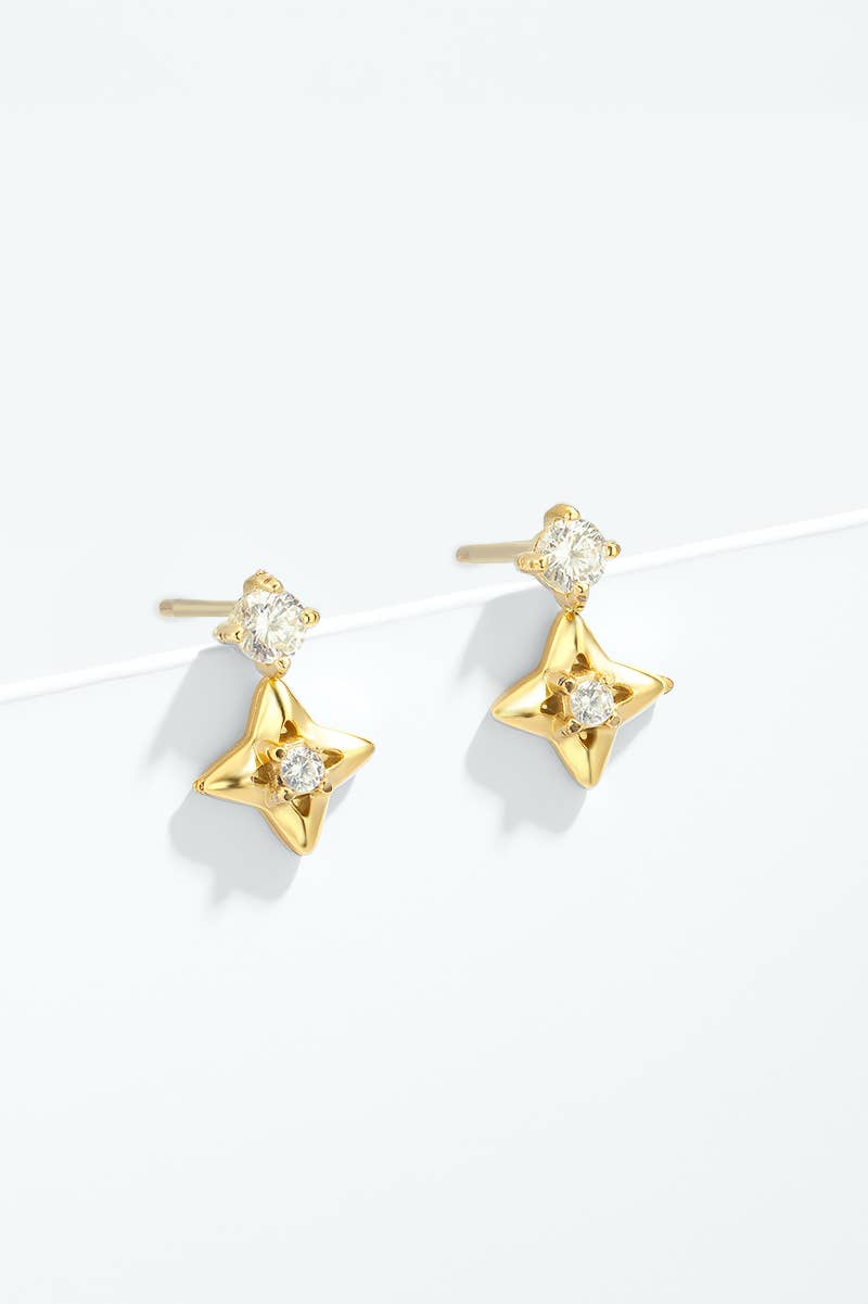 Stainless Steel Earrings 124AQ618: Gold / 100% Stainless steel