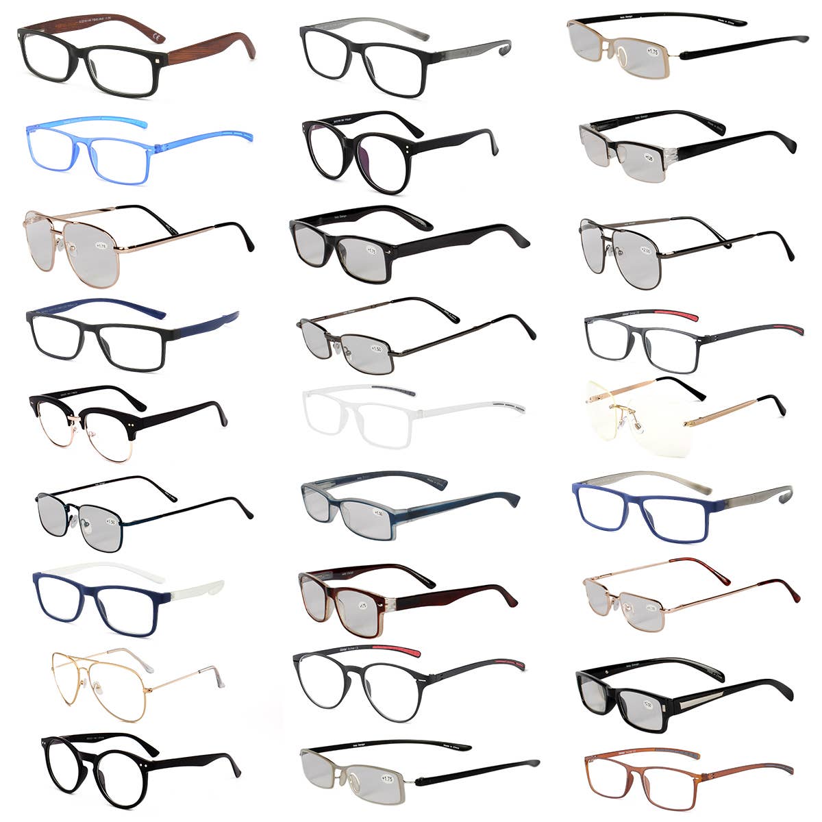 Assorted Reading Glasses For Men And Women: 1.00~2.50 / Men + Women Mixed 24 Pairs